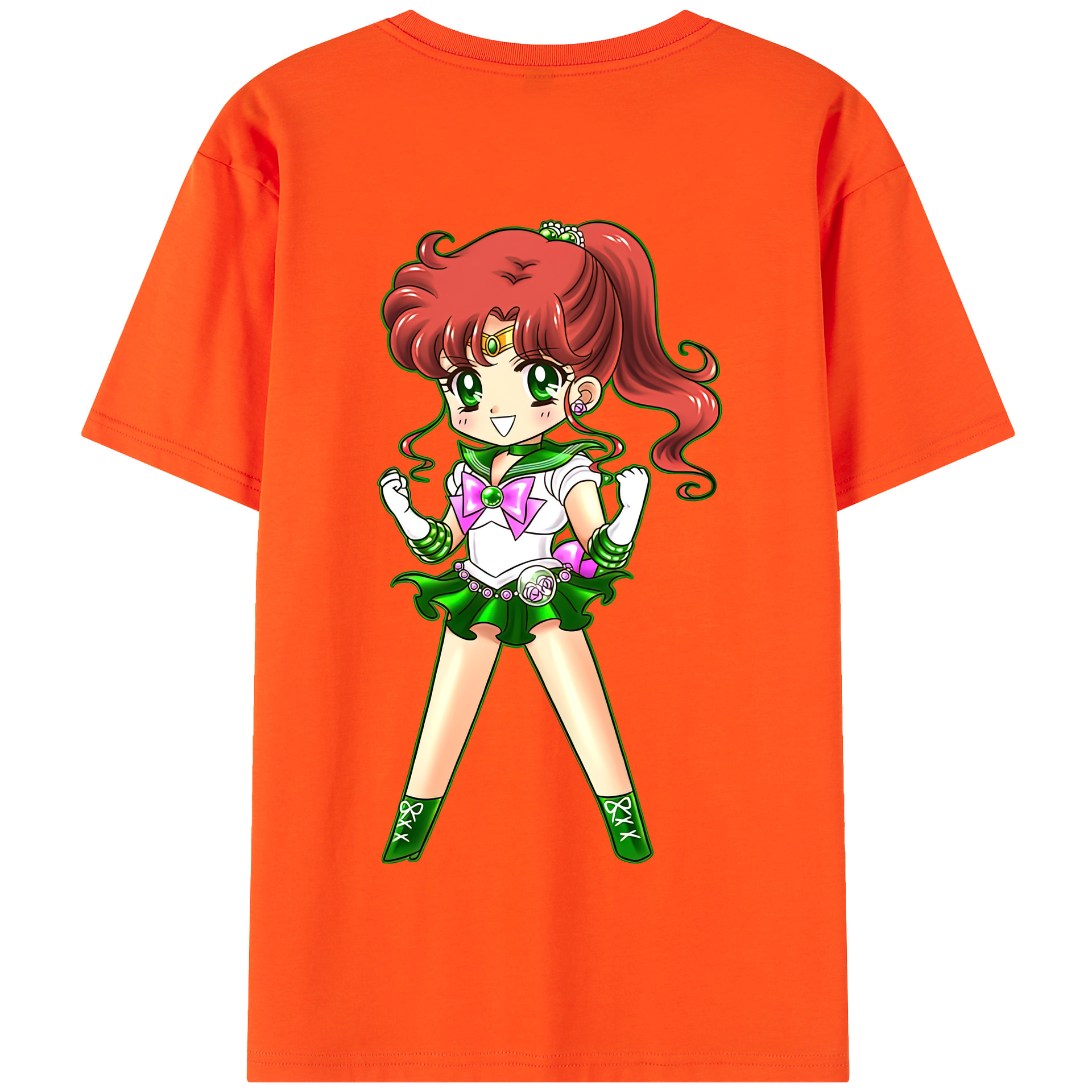 （画像用） 美少女戦士セーラームーン 木野 まこと きの まこと Sailor Moon Kino Makoto （セーラージュピター；Sailor Jupiter） 綿100％半袖Tシャツ（背面プリント）