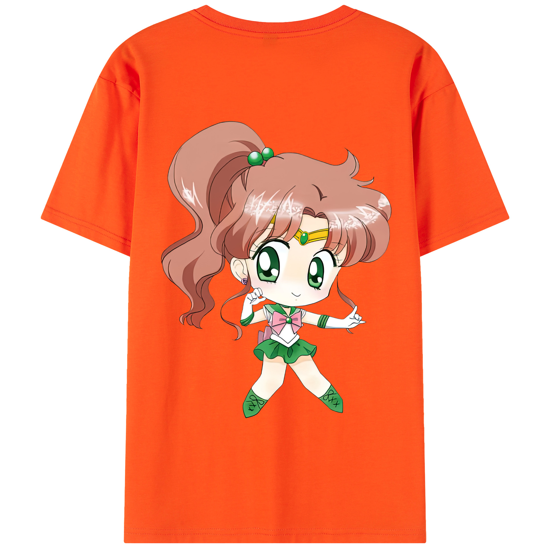 （画像用） 美少女戦士セーラームーン 木野 まこと きの まこと Sailor Moon Kino Makoto （セーラージュピター；Sailor Jupiter） 綿100％半袖Tシャツ（背面プリント）