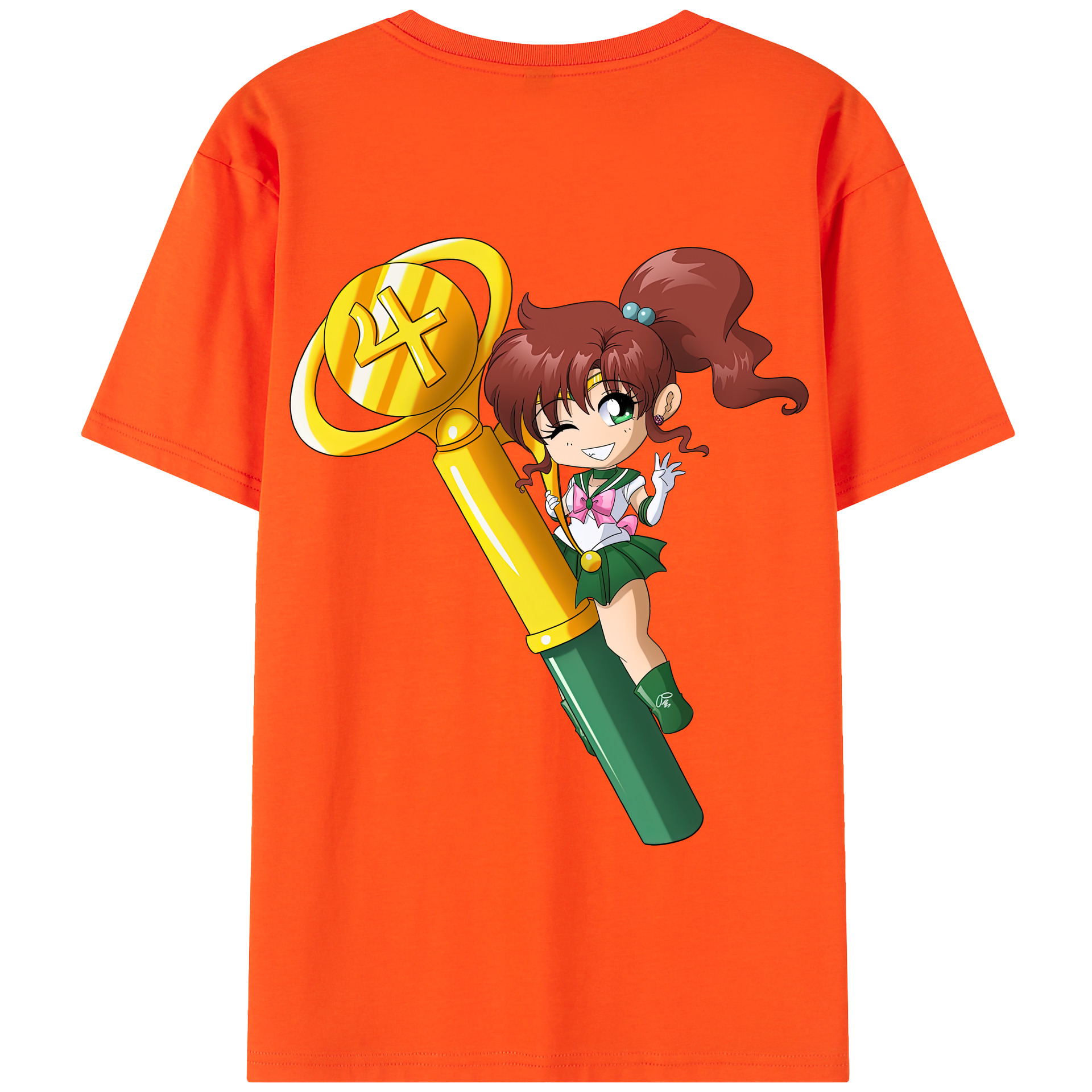 （画像用） 美少女戦士セーラームーン 木野 まこと きの まこと Sailor Moon Kino Makoto （セーラージュピター；Sailor Jupiter） 綿100％半袖Tシャツ（背面プリント）