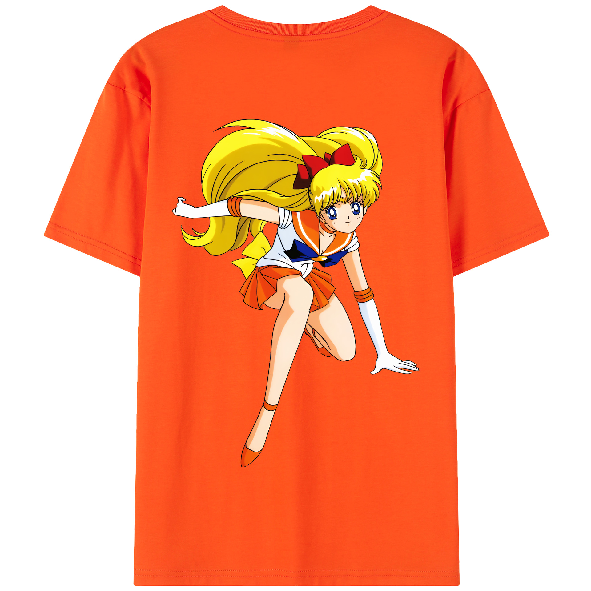 （画像用） 美少女戦士セーラームーン 愛野 美奈子 あいの みなこ Sailor Moon Aino Minako 綿100％半袖Tシャツ（背面プリント）