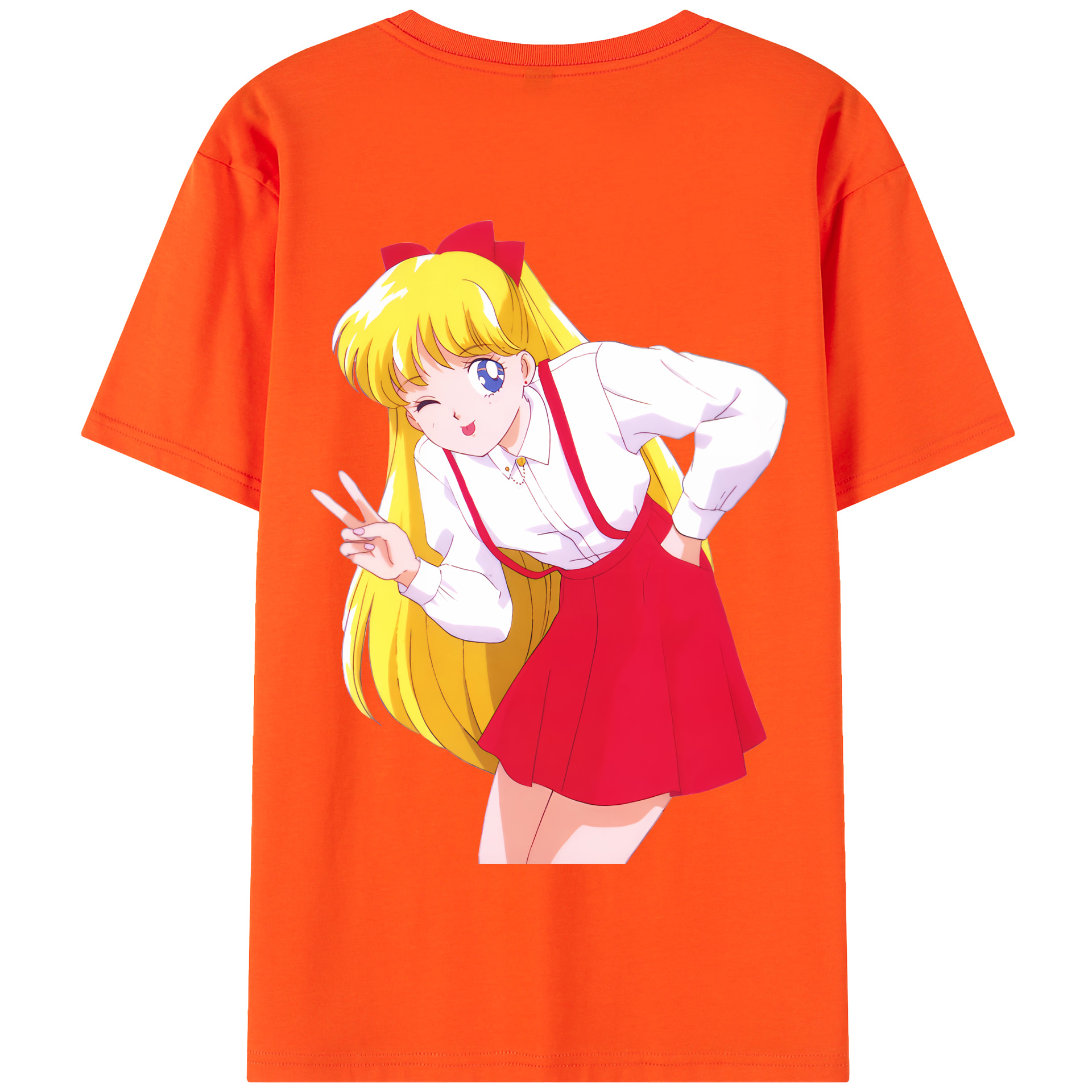 （画像用） 美少女戦士セーラームーン 愛野 美奈子 あいの みなこ Sailor Moon Aino Minako 綿100％半袖Tシャツ（背面プリント）