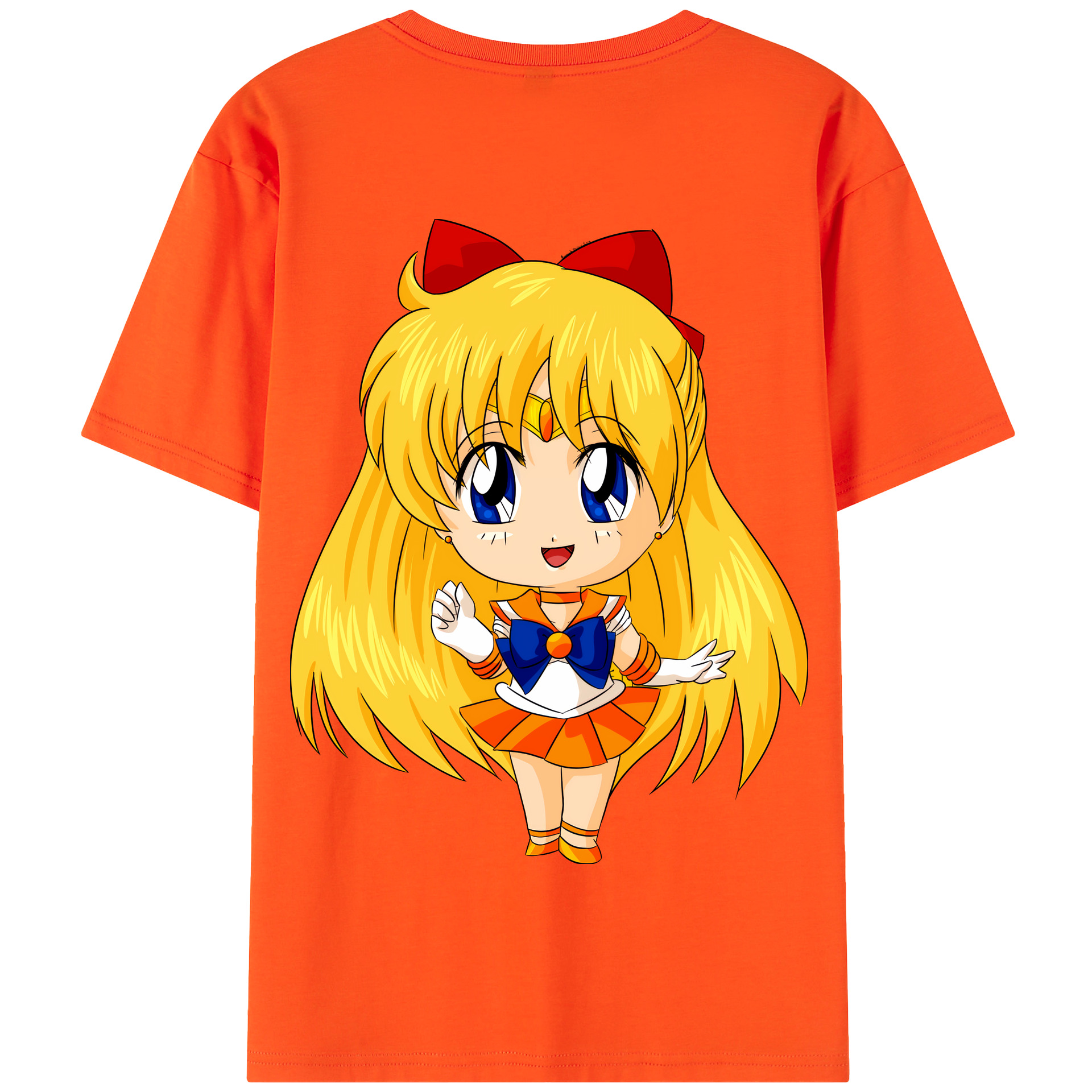 （画像用） 美少女戦士セーラームーン 愛野 美奈子 あいの みなこ Sailor Moon Aino Minako 綿100％半袖Tシャツ（背面プリント）