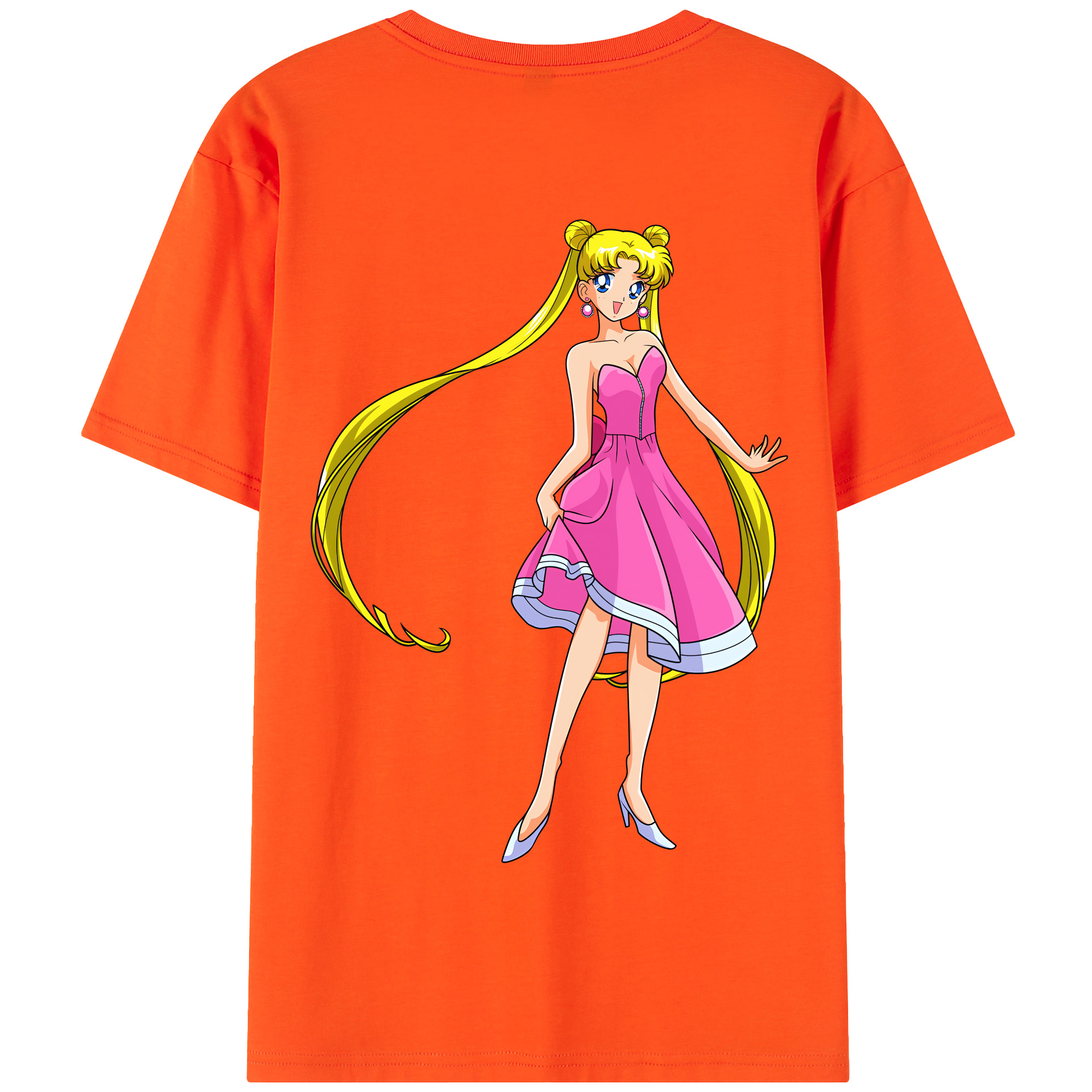 （画像用） 美少女戦士セーラームーン 愛野 美奈子 あいの みなこ Sailor Moon Aino Minako 綿100％半袖Tシャツ（背面プリント）