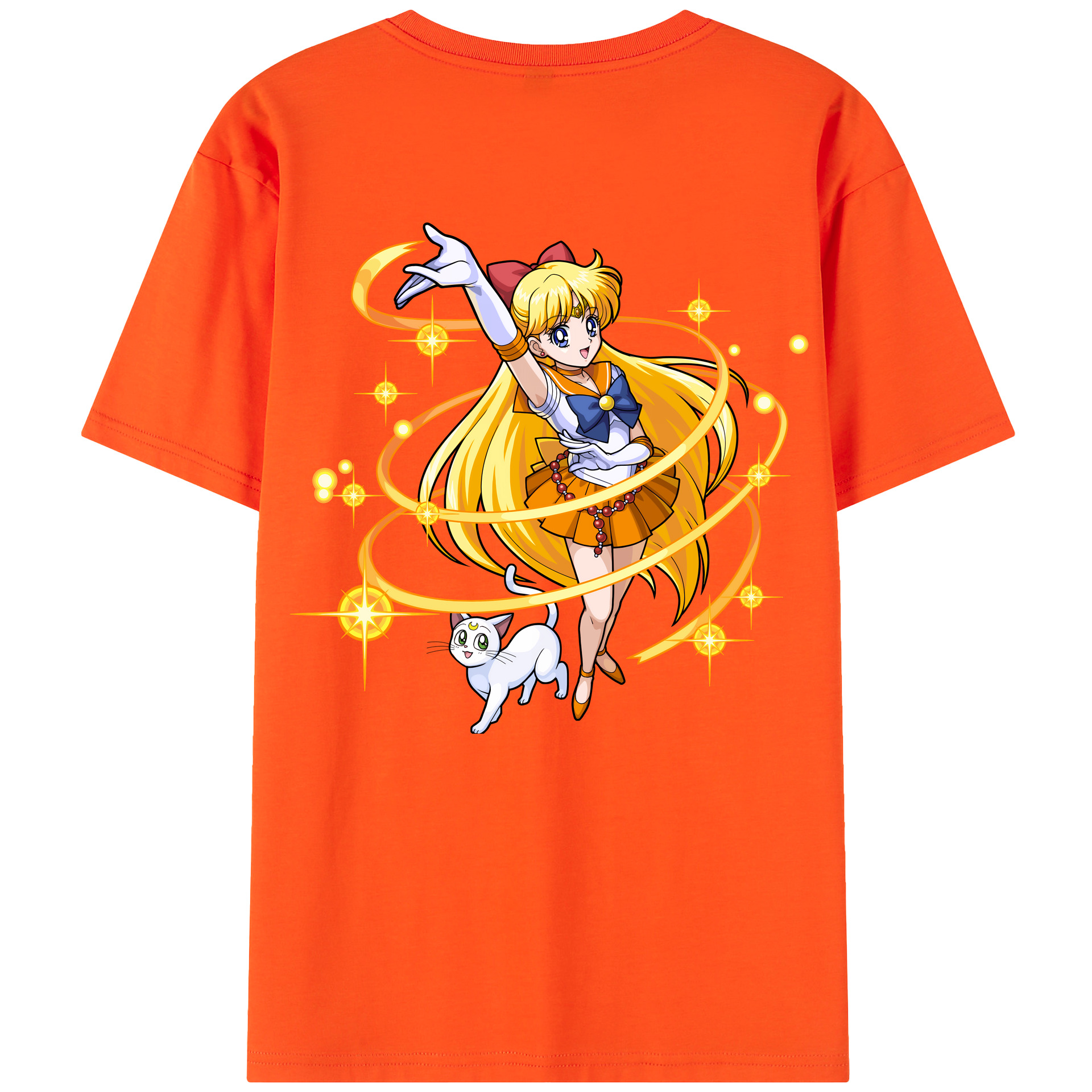 （画像用） 美少女戦士セーラームーン 愛野 美奈子 あいの みなこ Sailor Moon Aino Minako 綿100％半袖Tシャツ（背面プリント）