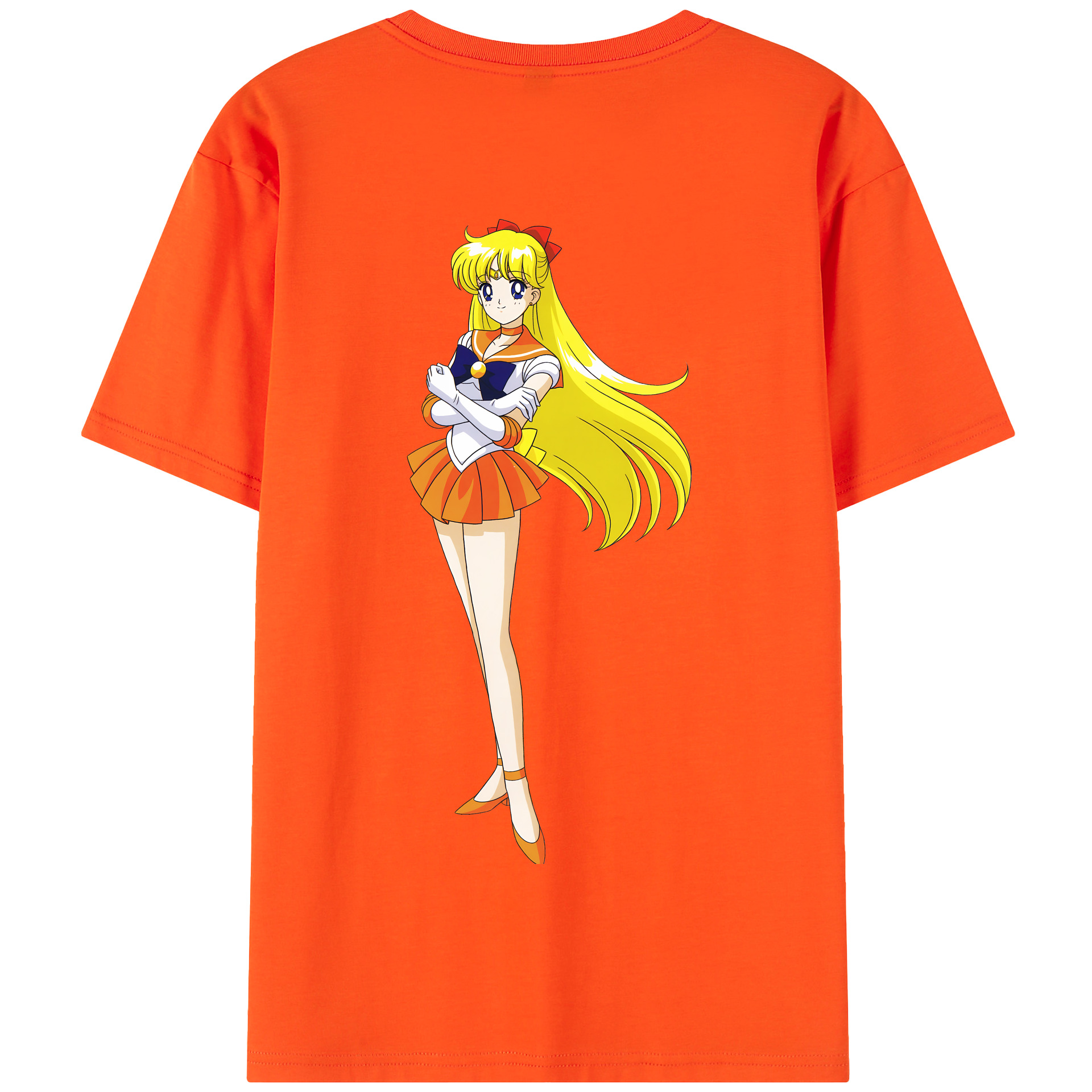 （画像用） 美少女戦士セーラームーン 愛野 美奈子 あいの みなこ Sailor Moon Aino Minako 綿100％半袖Tシャツ（背面プリント）