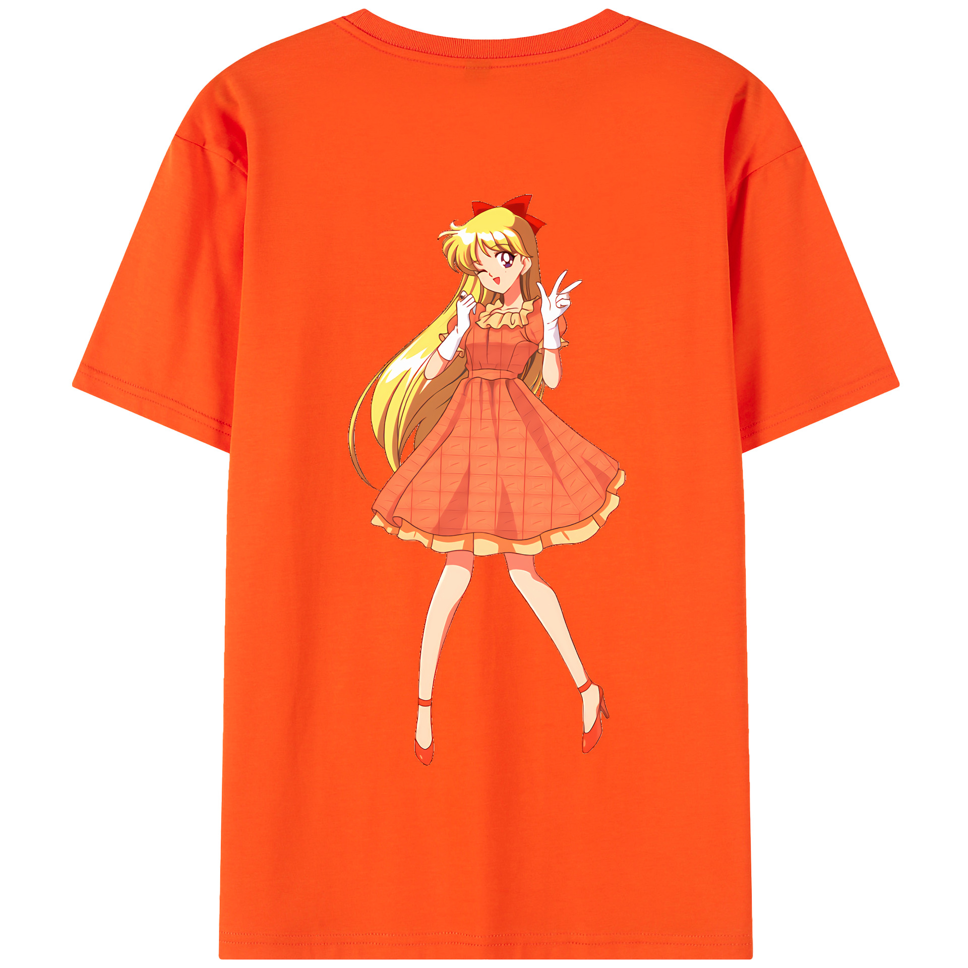 （画像用） 美少女戦士セーラームーン 愛野 美奈子 あいの みなこ Sailor Moon Aino Minako 綿100％半袖Tシャツ（背面プリント）
