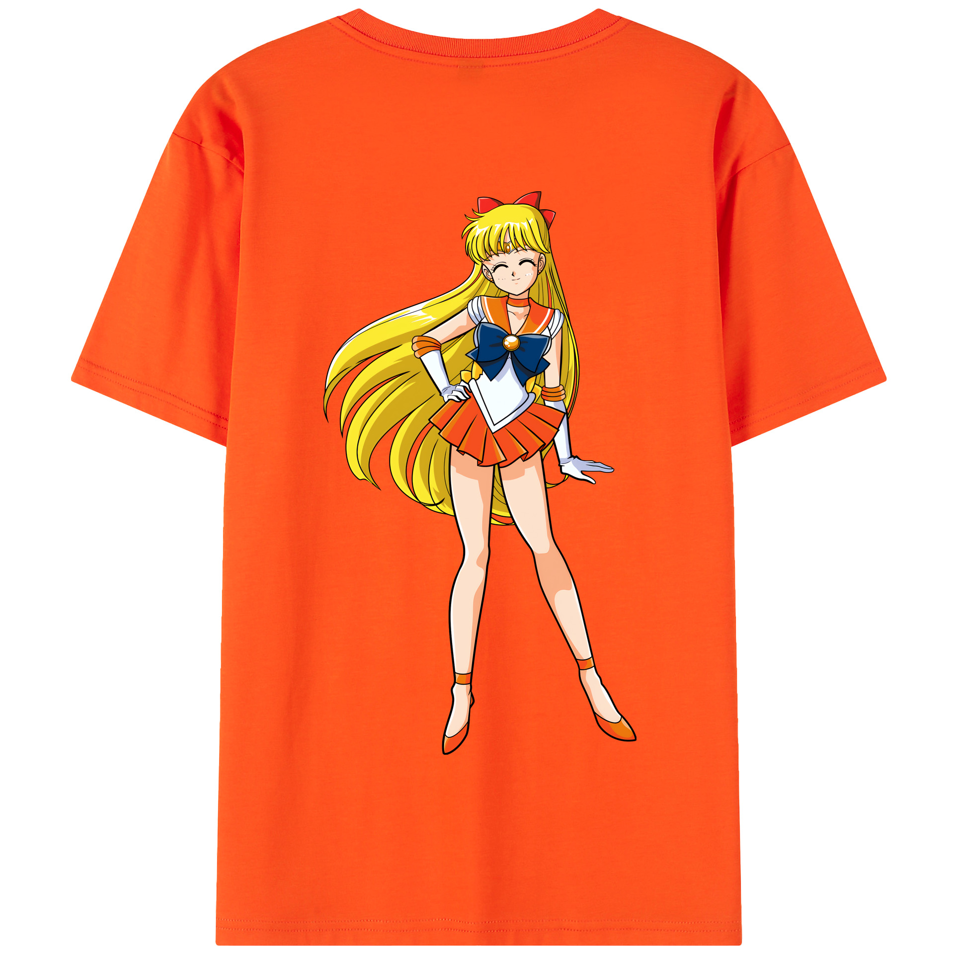 （画像用） 美少女戦士セーラームーン 愛野 美奈子 あいの みなこ Sailor Moon Aino Minako 綿100％半袖Tシャツ（背面プリント）