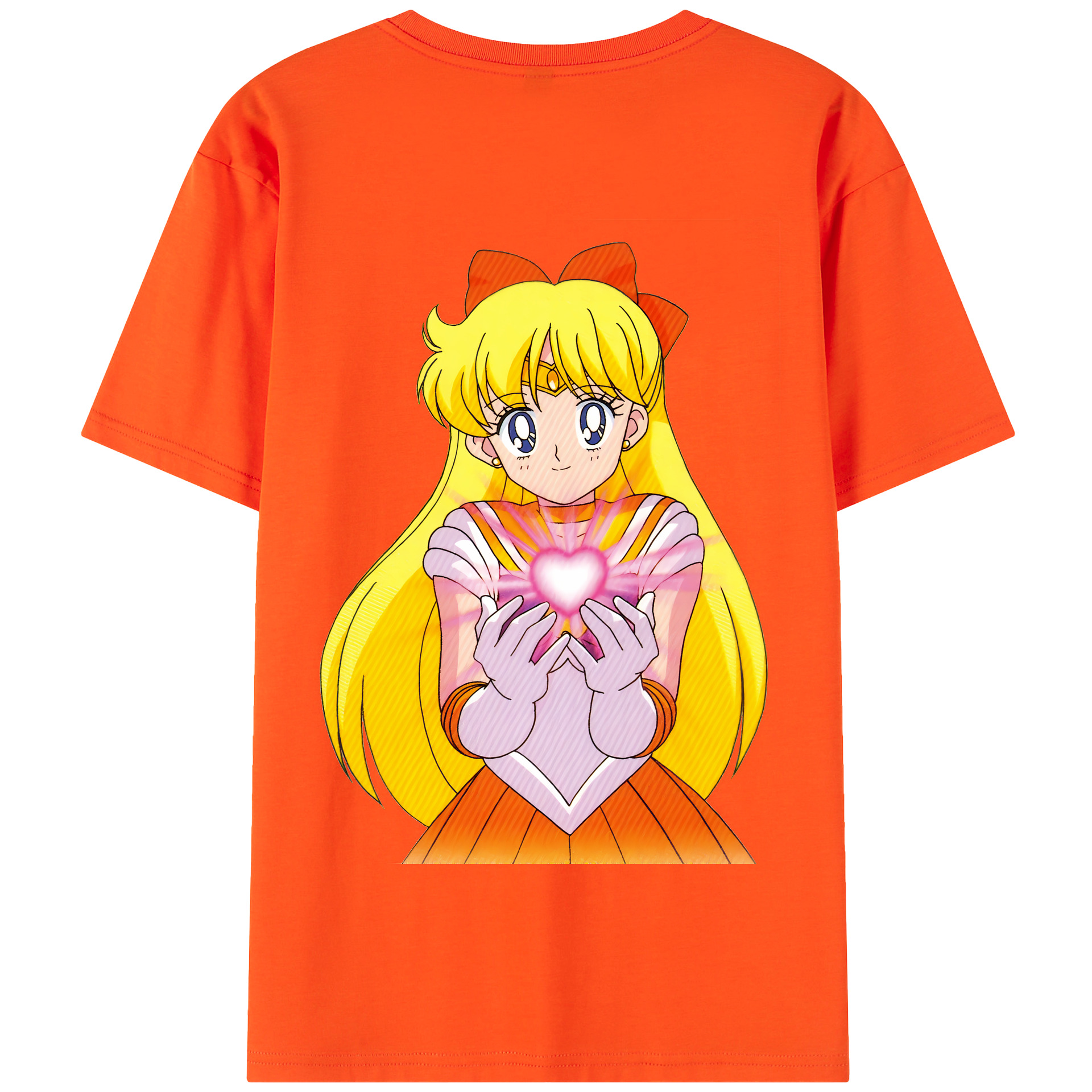 （画像用） 美少女戦士セーラームーン 愛野 美奈子 あいの みなこ Sailor Moon Aino Minako 綿100％半袖Tシャツ（背面プリント）