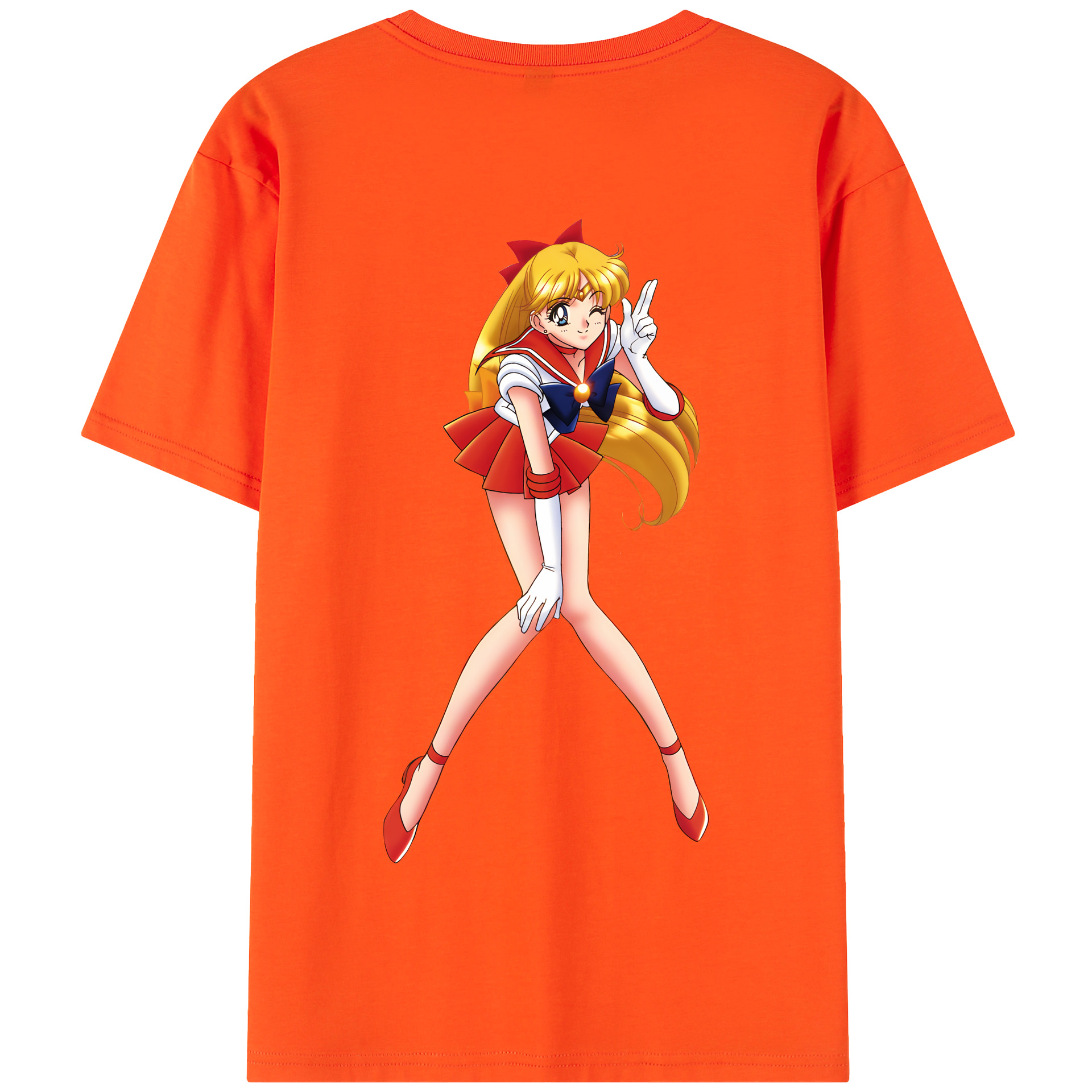 （画像用） 美少女戦士セーラームーン 愛野 美奈子 あいの みなこ Sailor Moon Aino Minako 綿100％半袖Tシャツ（背面プリント）