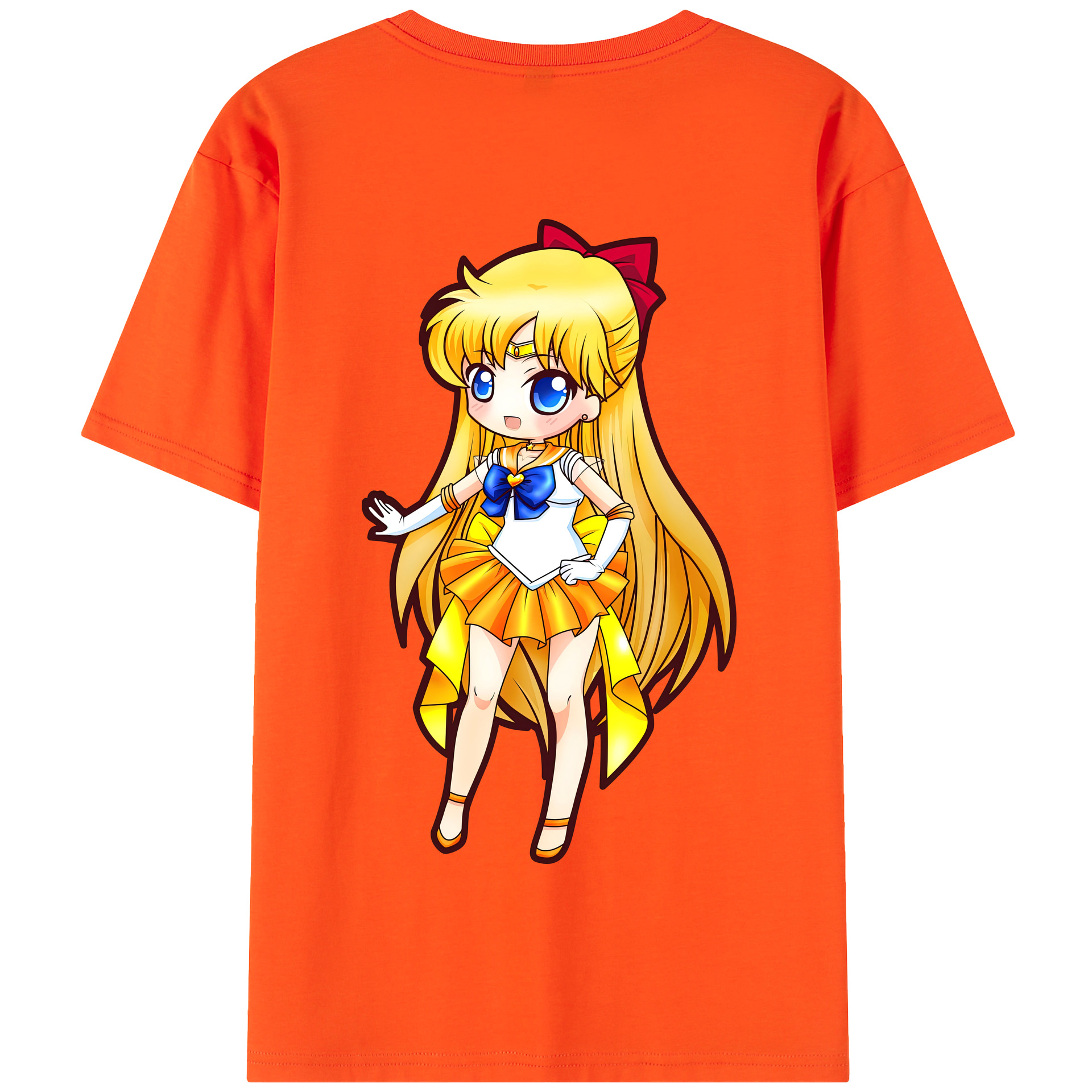 （画像用） 美少女戦士セーラームーン 愛野 美奈子 あいの みなこ Sailor Moon Aino Minako 綿100％半袖Tシャツ（背面プリント）