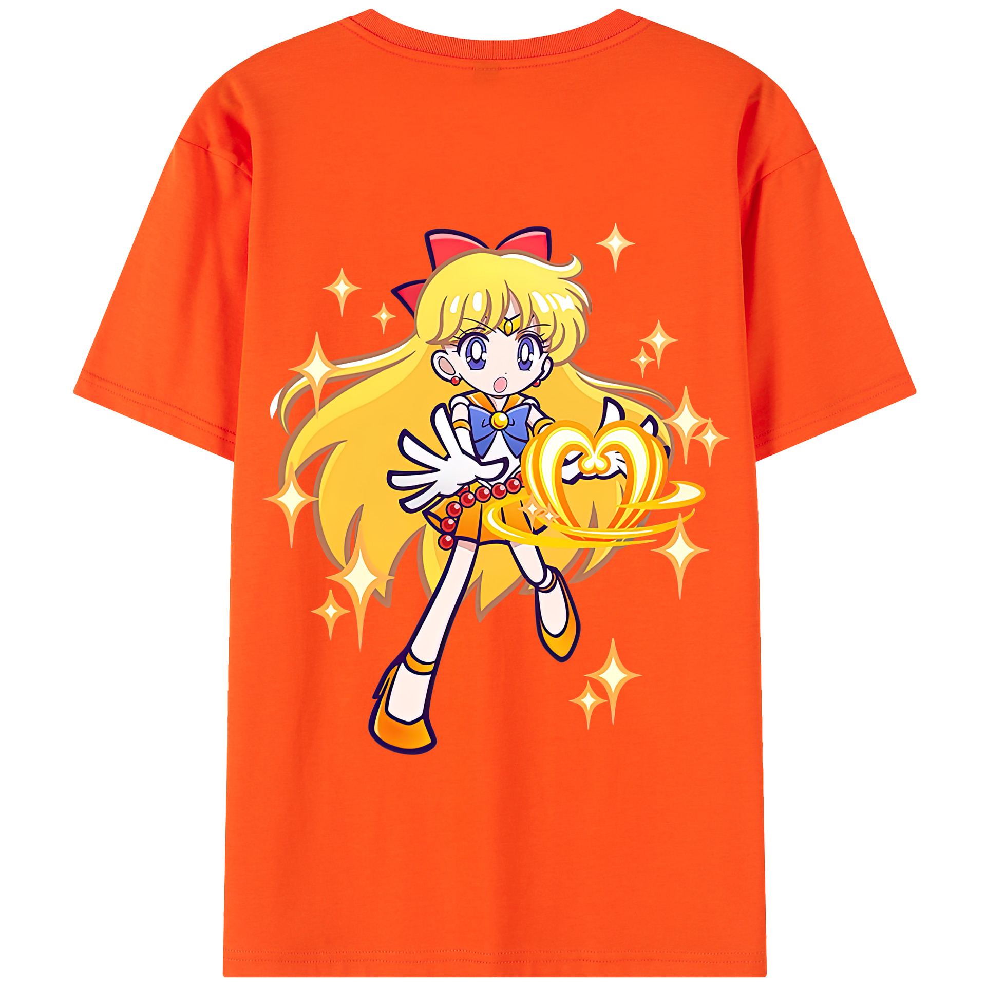 （画像用） 美少女戦士セーラームーン 愛野 美奈子 あいの みなこ Sailor Moon Aino Minako 綿100％半袖Tシャツ（背面プリント）