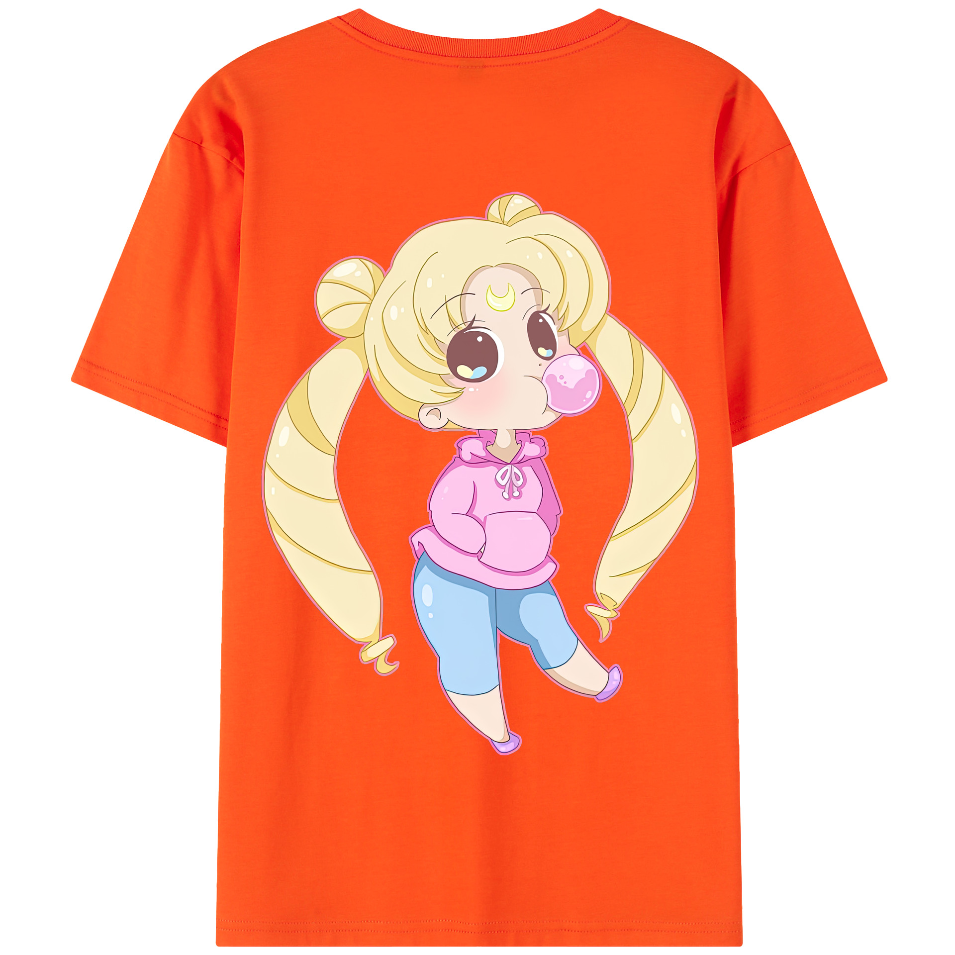 （画像用） 美少女戦士セーラームーン 愛野 美奈子 あいの みなこ Sailor Moon Aino Minako 綿100％半袖Tシャツ（背面プリント）