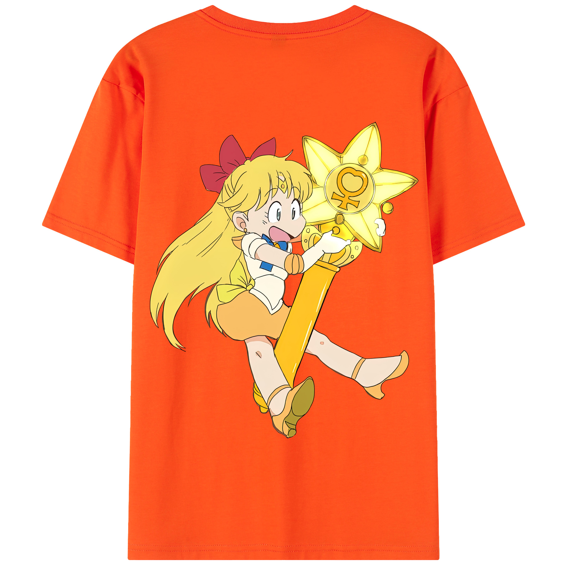 （画像用） 美少女戦士セーラームーン 愛野 美奈子 あいの みなこ Sailor Moon Aino Minako 綿100％半袖Tシャツ（背面プリント）