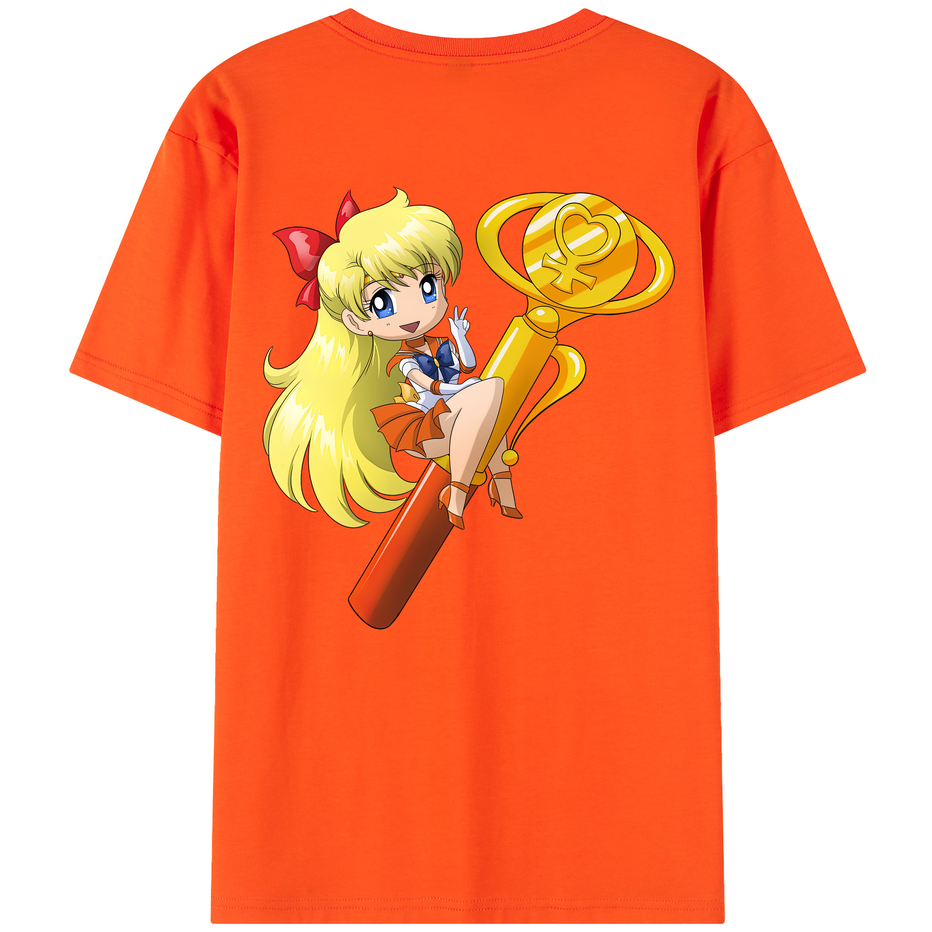 （画像用） 美少女戦士セーラームーン 愛野 美奈子 あいの みなこ Sailor Moon Aino Minako 綿100％半袖Tシャツ（背面プリント）