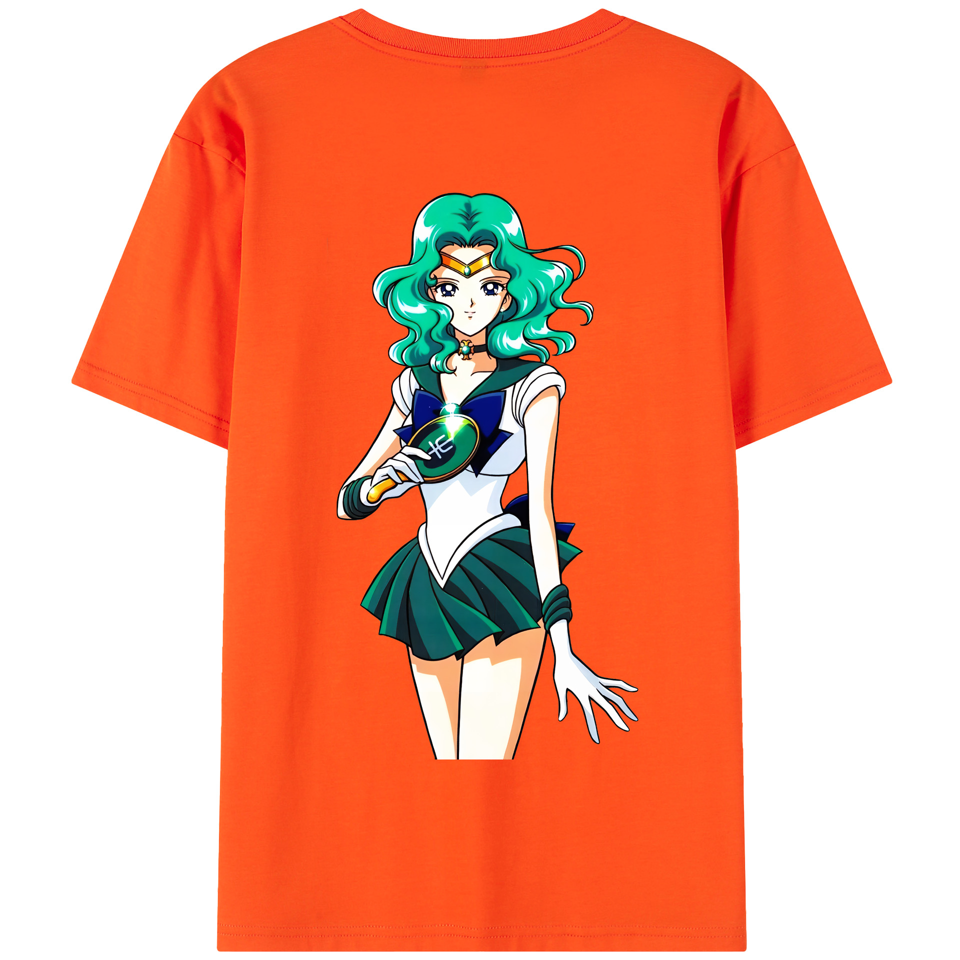 （画像用） 美少女戦士セーラームーン 海王 みちる（かいおう みちる） Sailor Moon Kaiou Michiru 綿100％半袖Tシャツ（背面プリント）