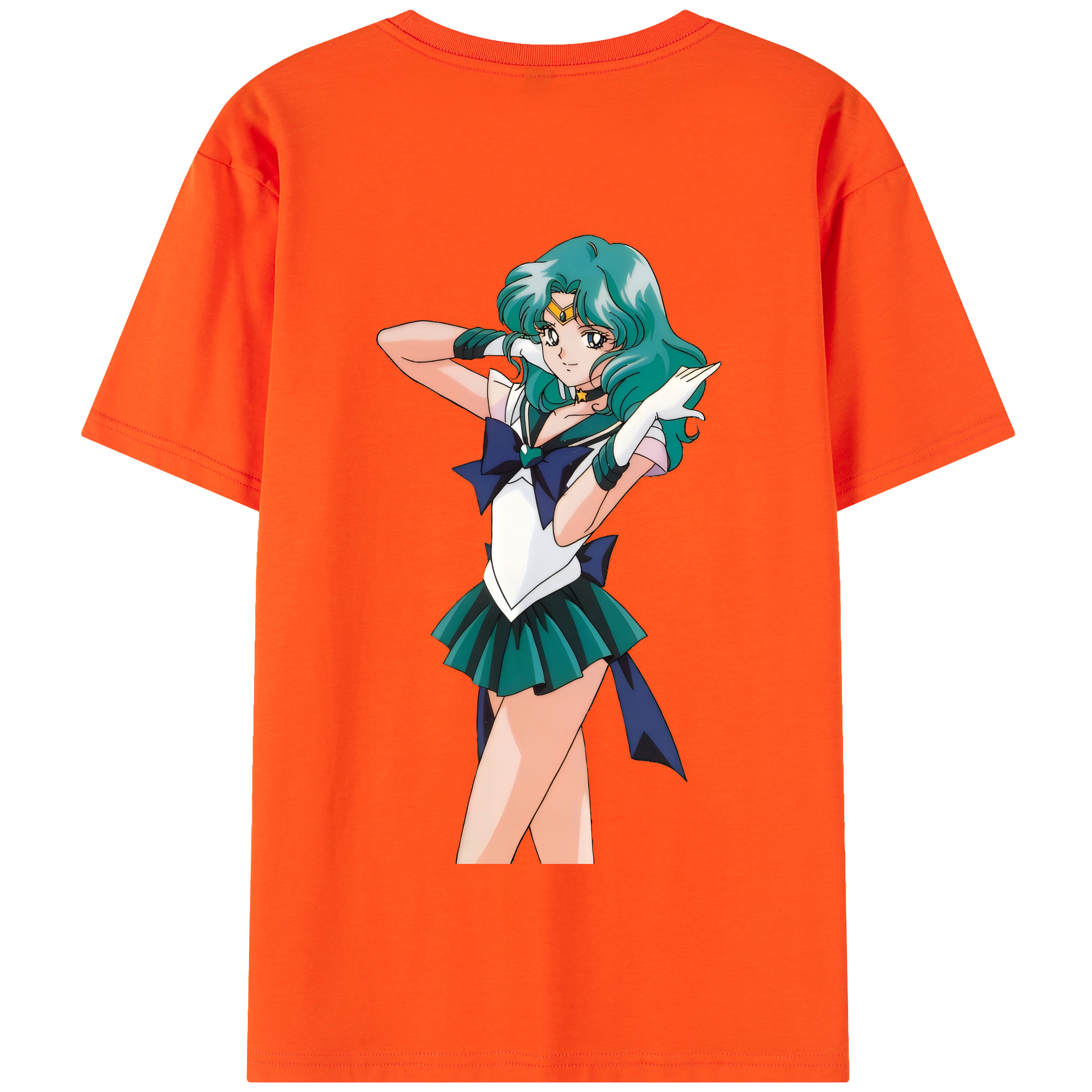 （画像用） 美少女戦士セーラームーン 海王 みちる（かいおう みちる） Sailor Moon Kaiou Michiru 綿100％半袖Tシャツ（背面プリント）