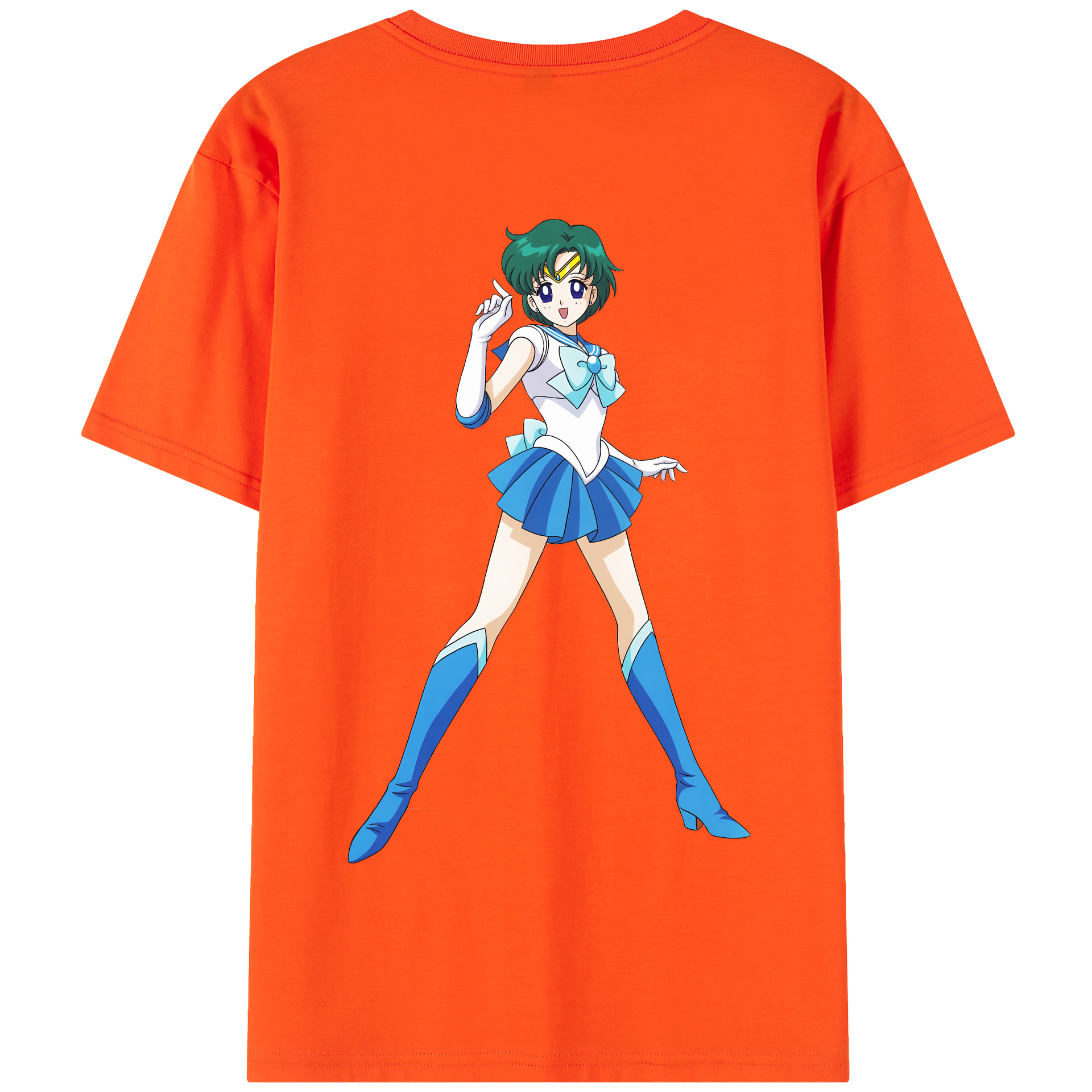 （画像用） 美少女戦士セーラームーン 海王 みちる（かいおう みちる） Sailor Moon Kaiou Michiru 綿100％半袖Tシャツ（背面プリント）