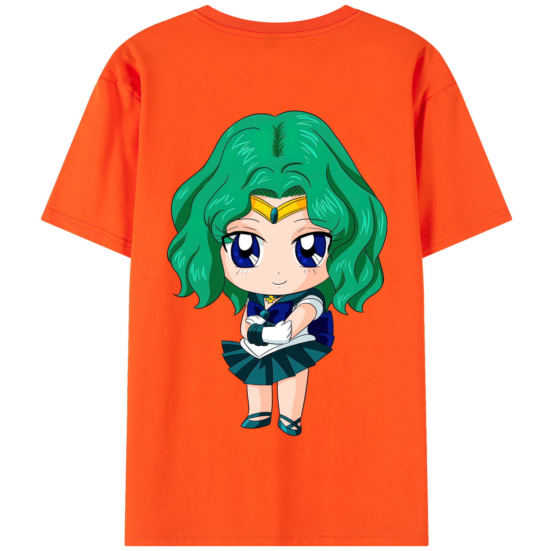 （画像用） 美少女戦士セーラームーン 海王 みちる（かいおう みちる） Sailor Moon Kaiou Michiru 綿100％半袖Tシャツ（背面プリント）