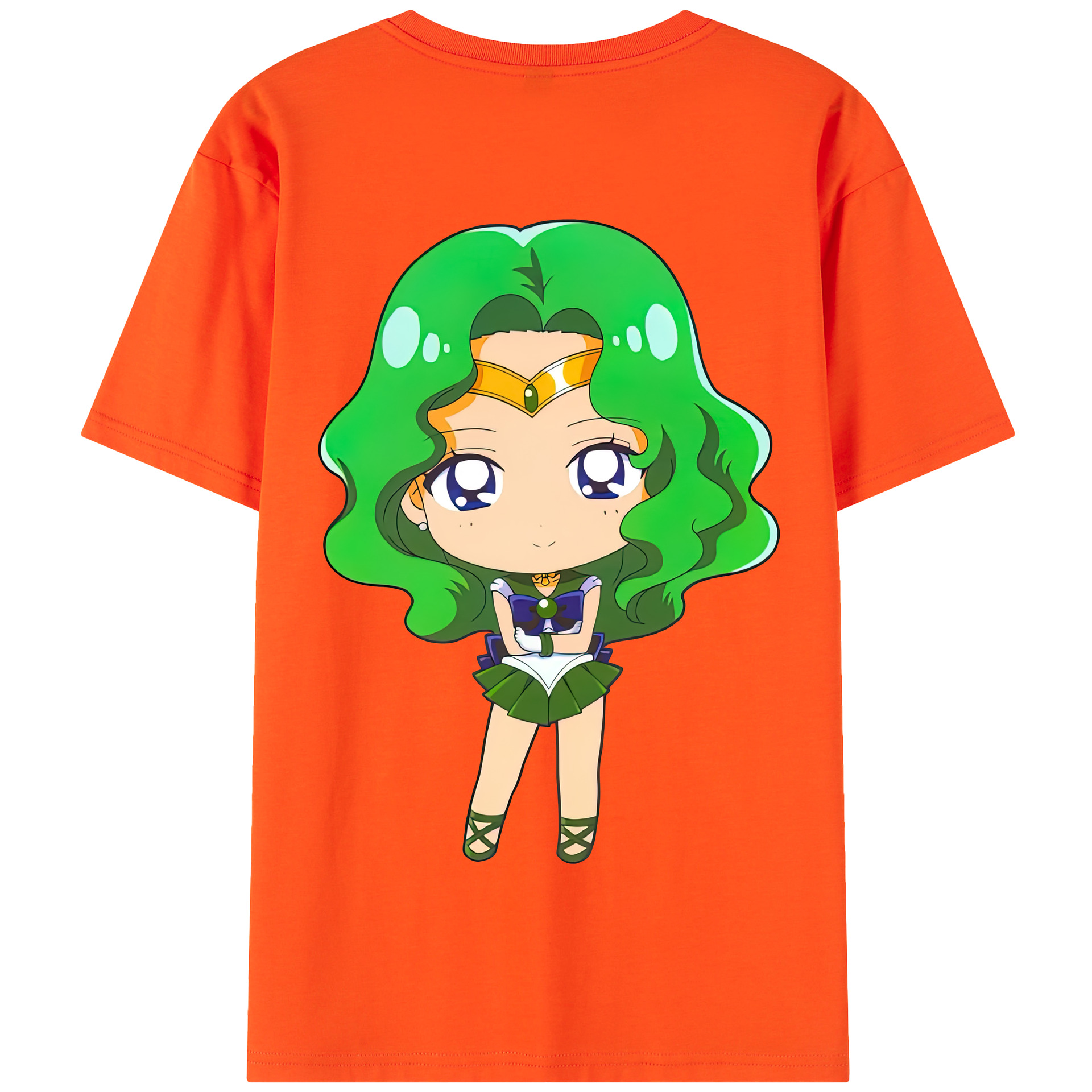 （画像用） 美少女戦士セーラームーン 海王 みちる（かいおう みちる） Sailor Moon Kaiou Michiru 綿100％半袖Tシャツ（背面プリント）