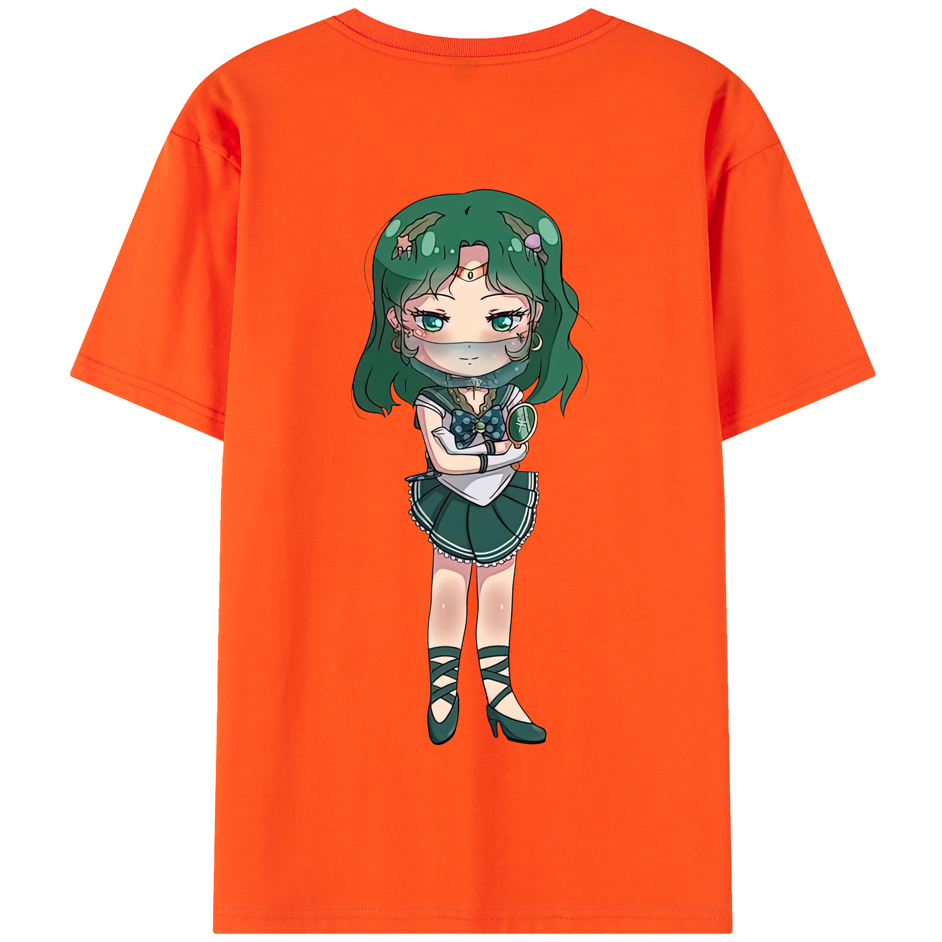 （画像用） 美少女戦士セーラームーン 海王 みちる（かいおう みちる） Sailor Moon Kaiou Michiru 綿100％半袖Tシャツ（背面プリント）