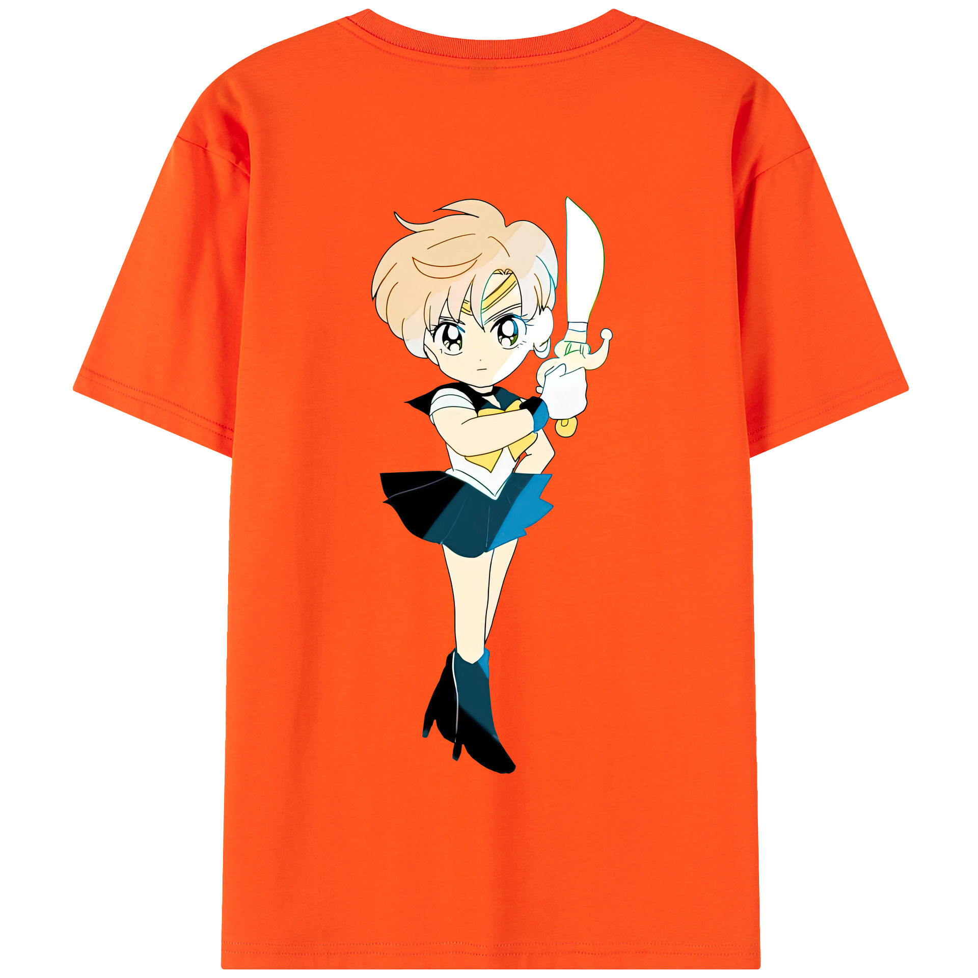 （画像用） 美少女戦士セーラームーン 天王はるか Sailor Moon Tenoh Haruka 綿100％半袖Tシャツ（背面プリント）