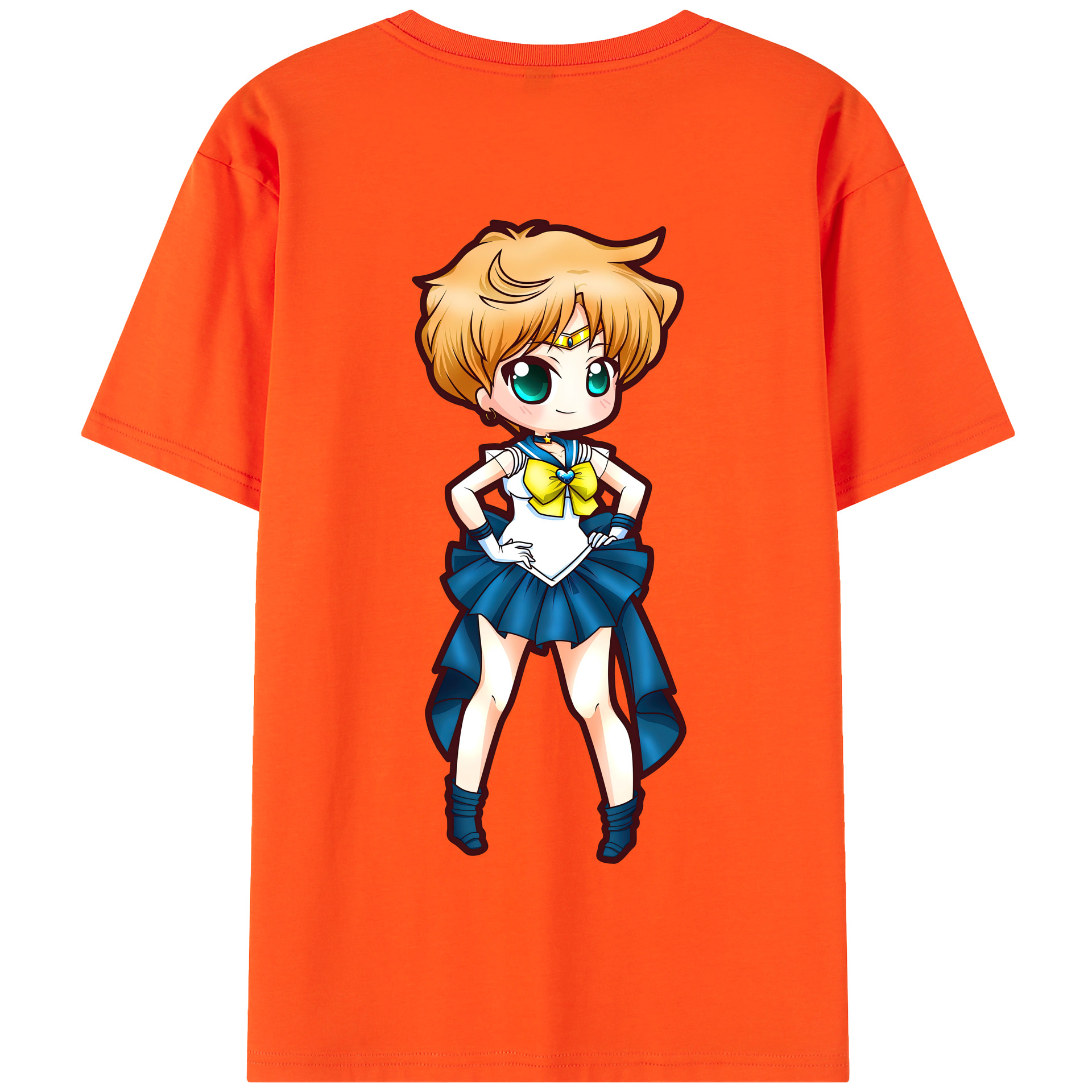 （画像用） 美少女戦士セーラームーン 天王はるか Sailor Moon Tenoh Haruka 綿100％半袖Tシャツ（背面プリント）