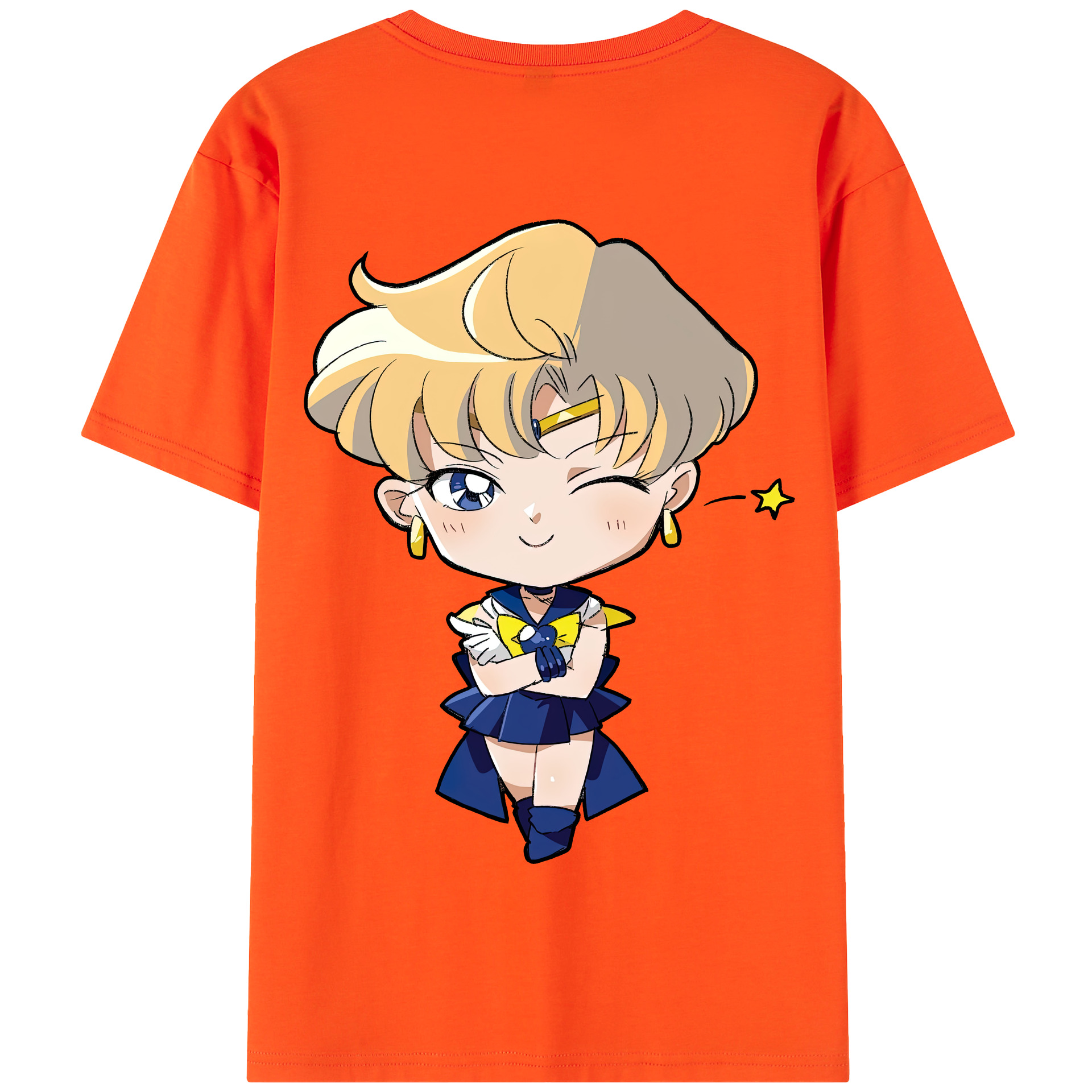 （画像用） 美少女戦士セーラームーン 天王はるか Sailor Moon Tenoh Haruka 綿100％半袖Tシャツ（背面プリント）
