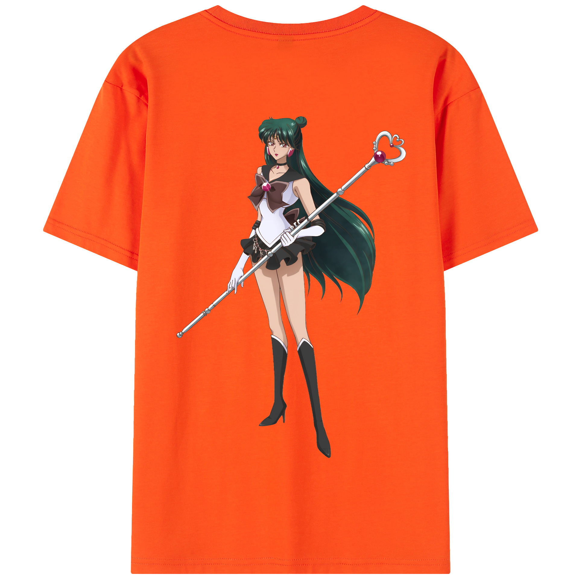 （画像用） 美少女戦士セーラームーン 冥王せつな Sailor Moon Meiou Setsuna 綿100％半袖Tシャツ（背面プリント）