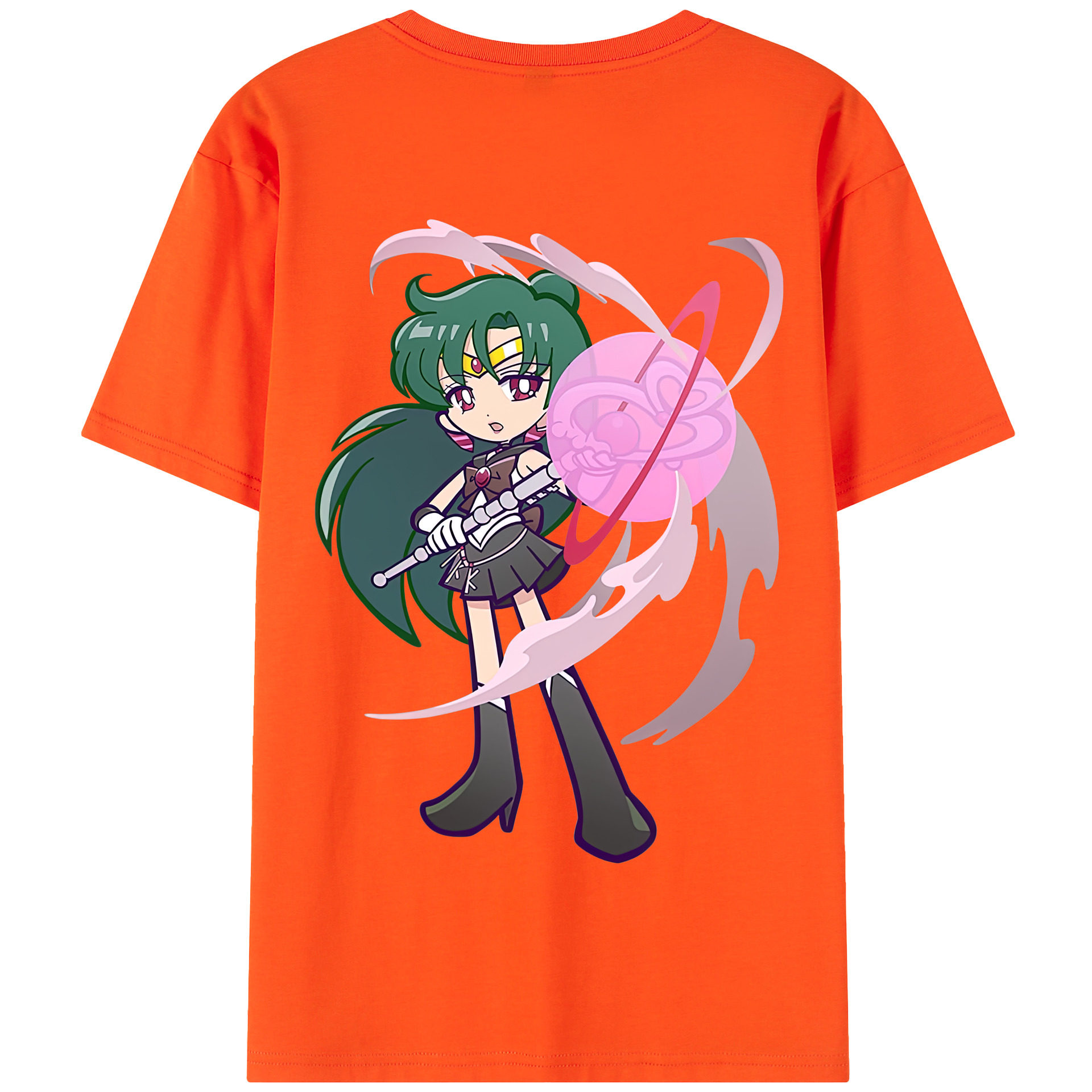 （画像用） 美少女戦士セーラームーン 冥王せつな Sailor Moon Meiou Setsuna 綿100％半袖Tシャツ（背面プリント）