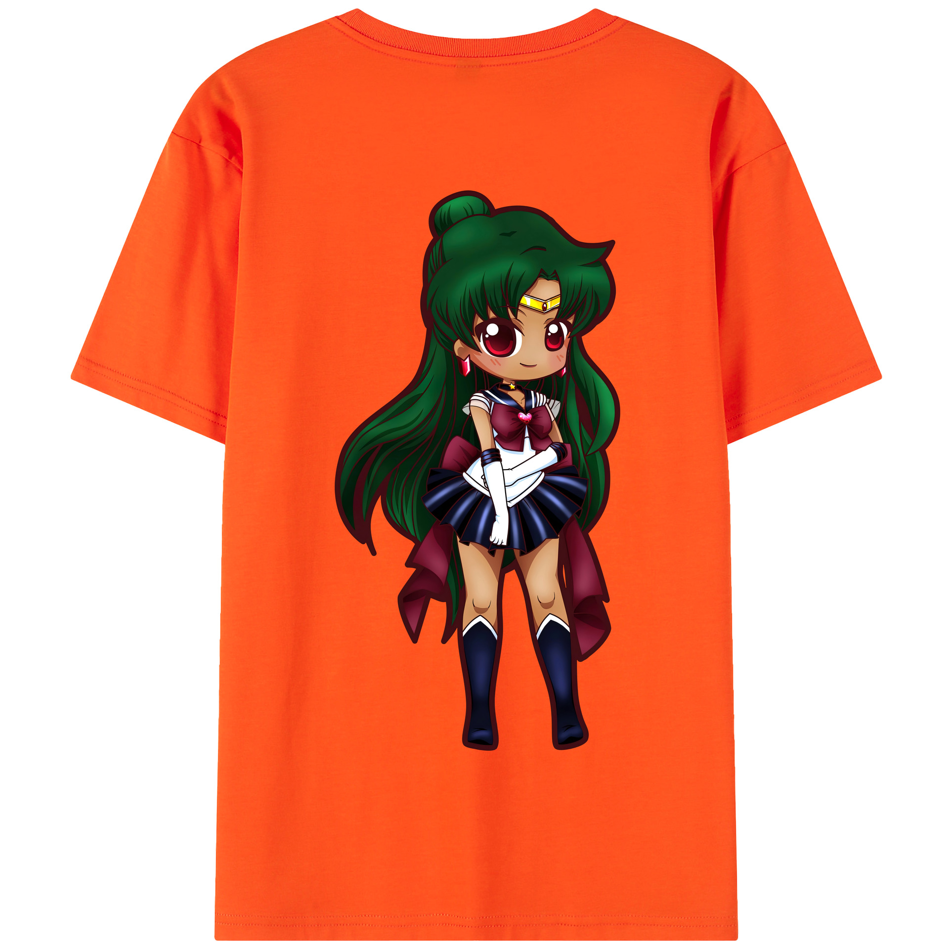（画像用） 美少女戦士セーラームーン 冥王せつな Sailor Moon Meiou Setsuna 綿100％半袖Tシャツ（背面プリント）