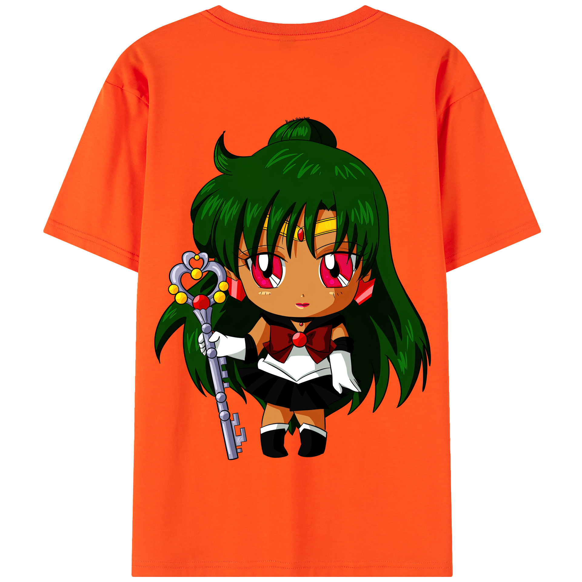 （画像用） 美少女戦士セーラームーン 冥王せつな Sailor Moon Meiou Setsuna 綿100％半袖Tシャツ（背面プリント）