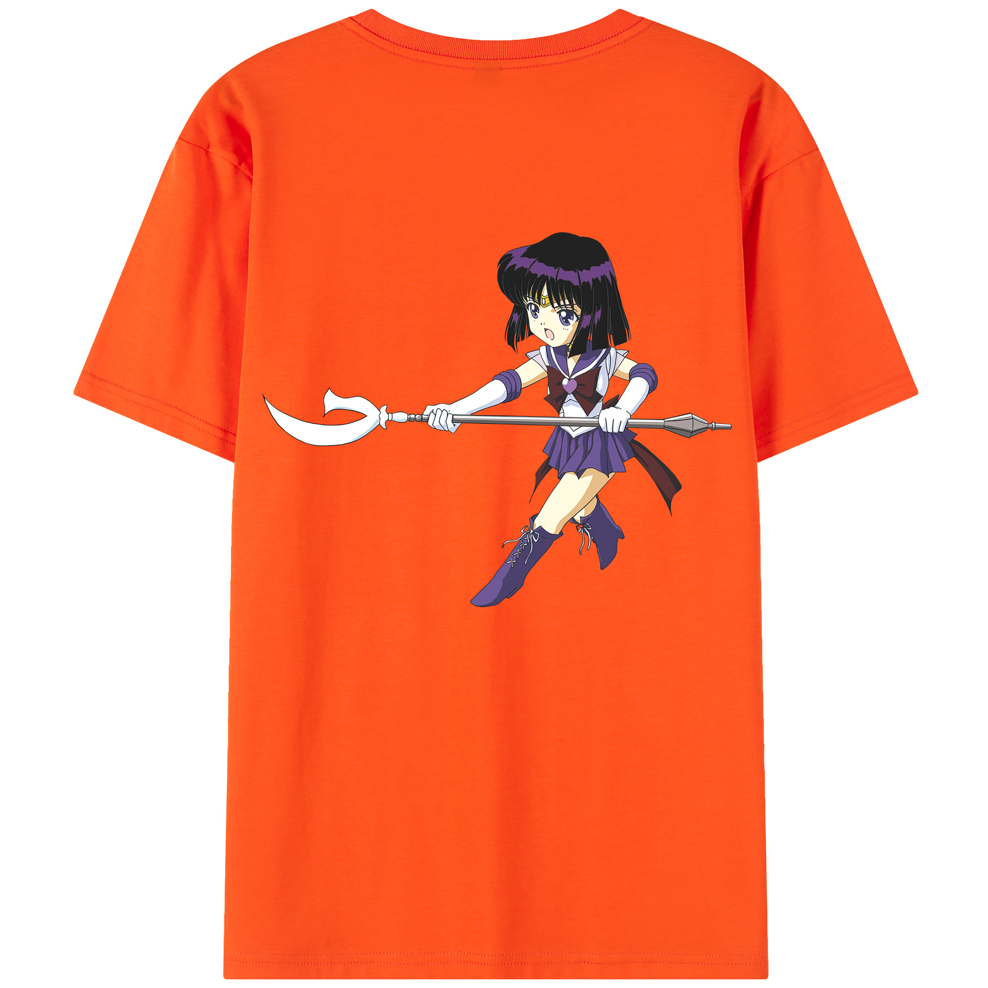 （画像用） 美少女戦士セーラームーン 土萠ほたる Sailor Moon Tomoe Hotaru （セーラーサターン；Sailor Saturn） 綿100％半袖Tシャツ（背面プリント）