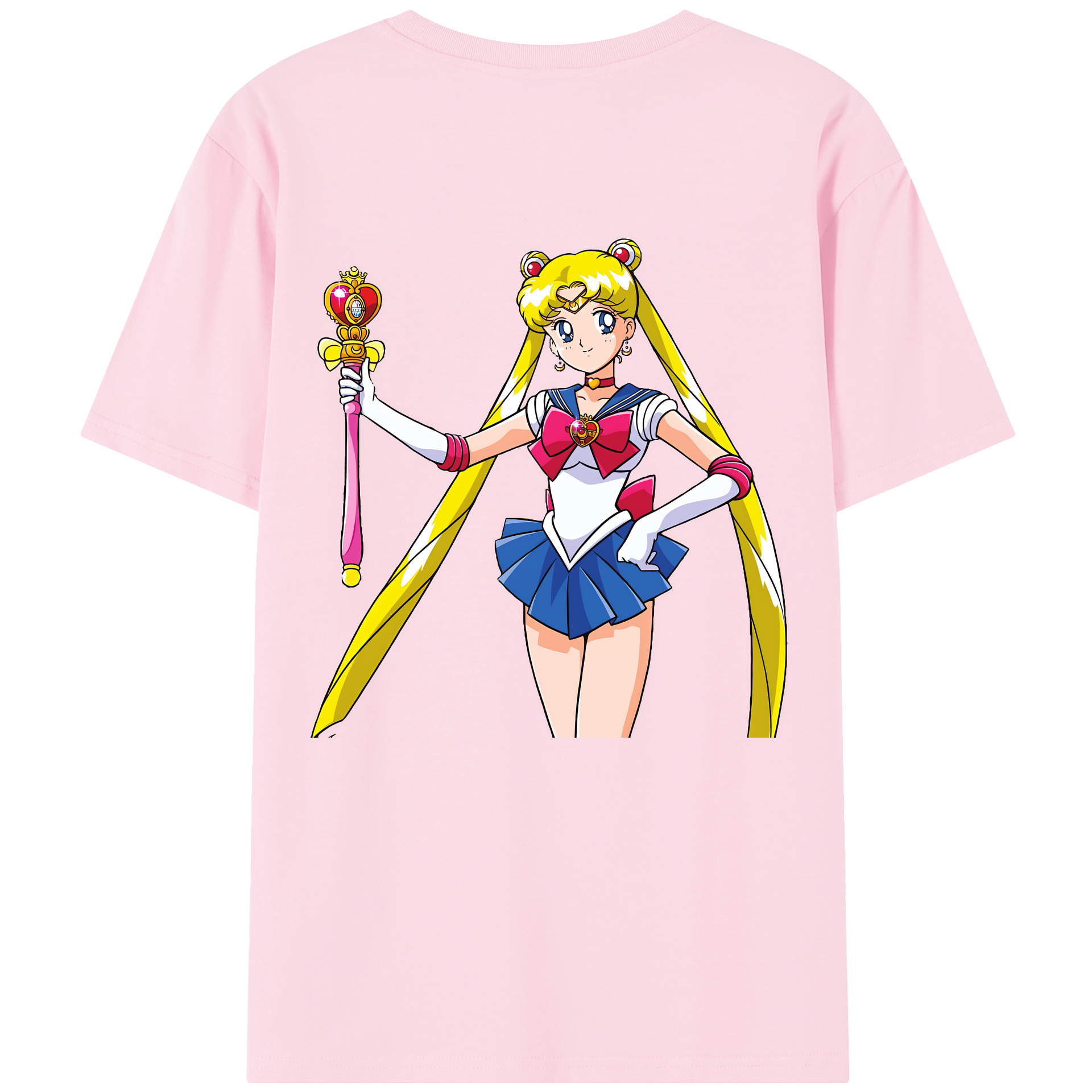 （画像用） 美少女戦士セーラームーン 月野 うさぎ つきの うさぎ Sailor Moon Tsukino Usagi 綿100％半袖Tシャツ（背面プリント）