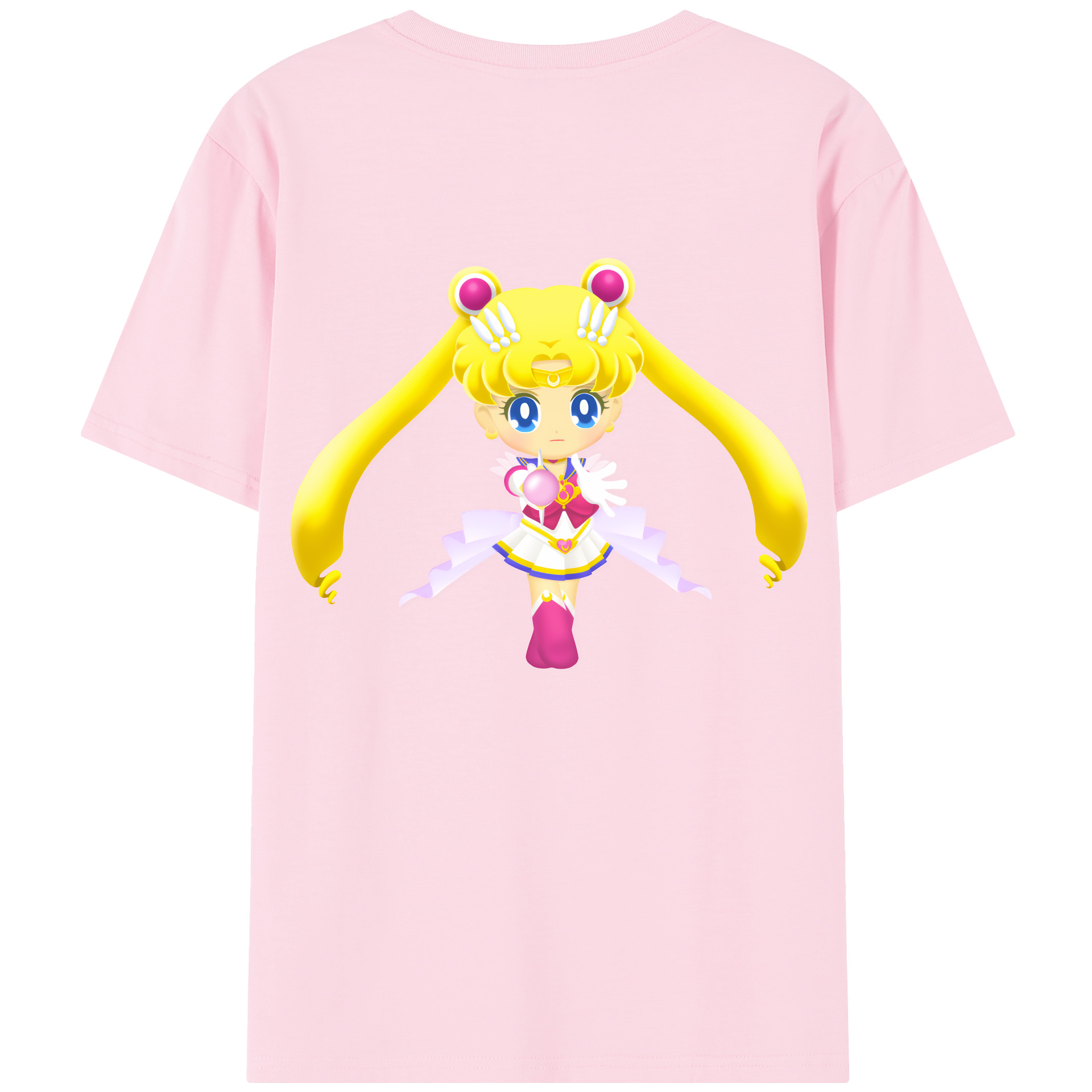（画像用） 美少女戦士セーラームーン 月野 うさぎ つきの うさぎ Sailor Moon Tsukino Usagi 綿100％半袖Tシャツ（背面プリント）