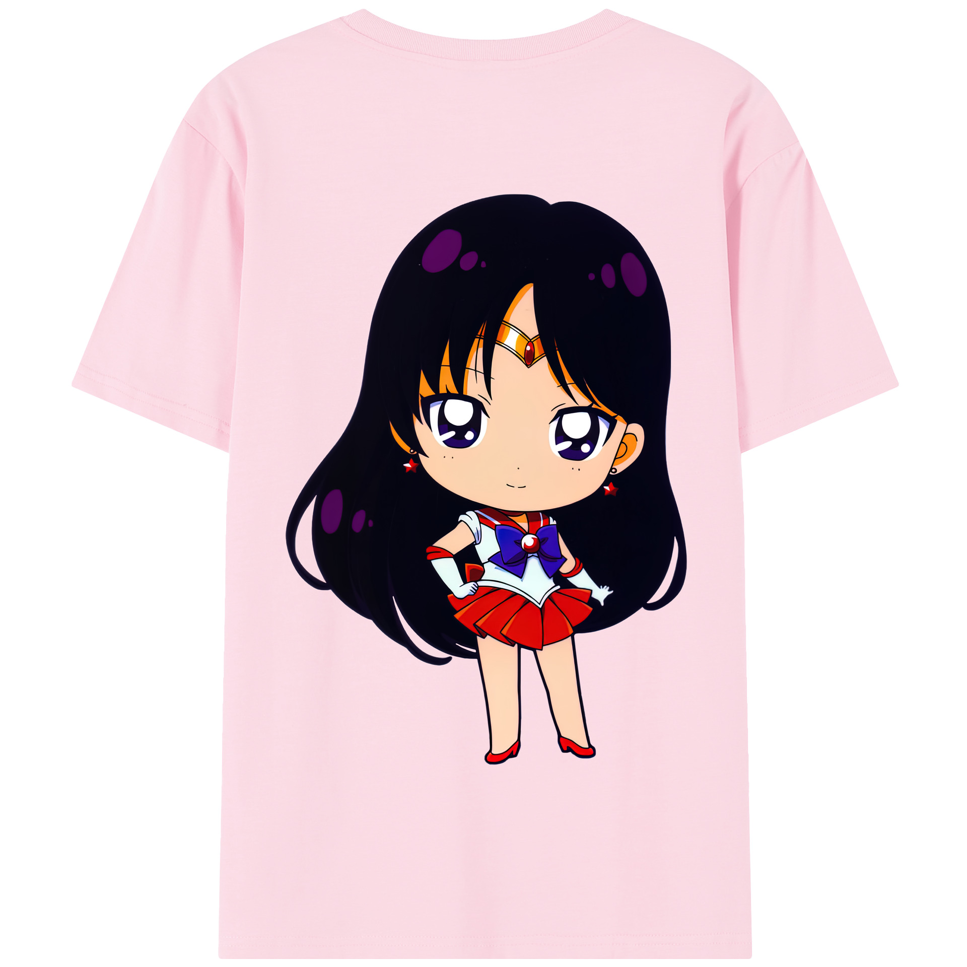 （画像用） 美少女戦士セーラームーン 火野レイ ひの レイ Sailor Moon Hino Rei （セーラーマーズ,Sailor Mars） 綿100％半袖Tシャツ（背面プリント）