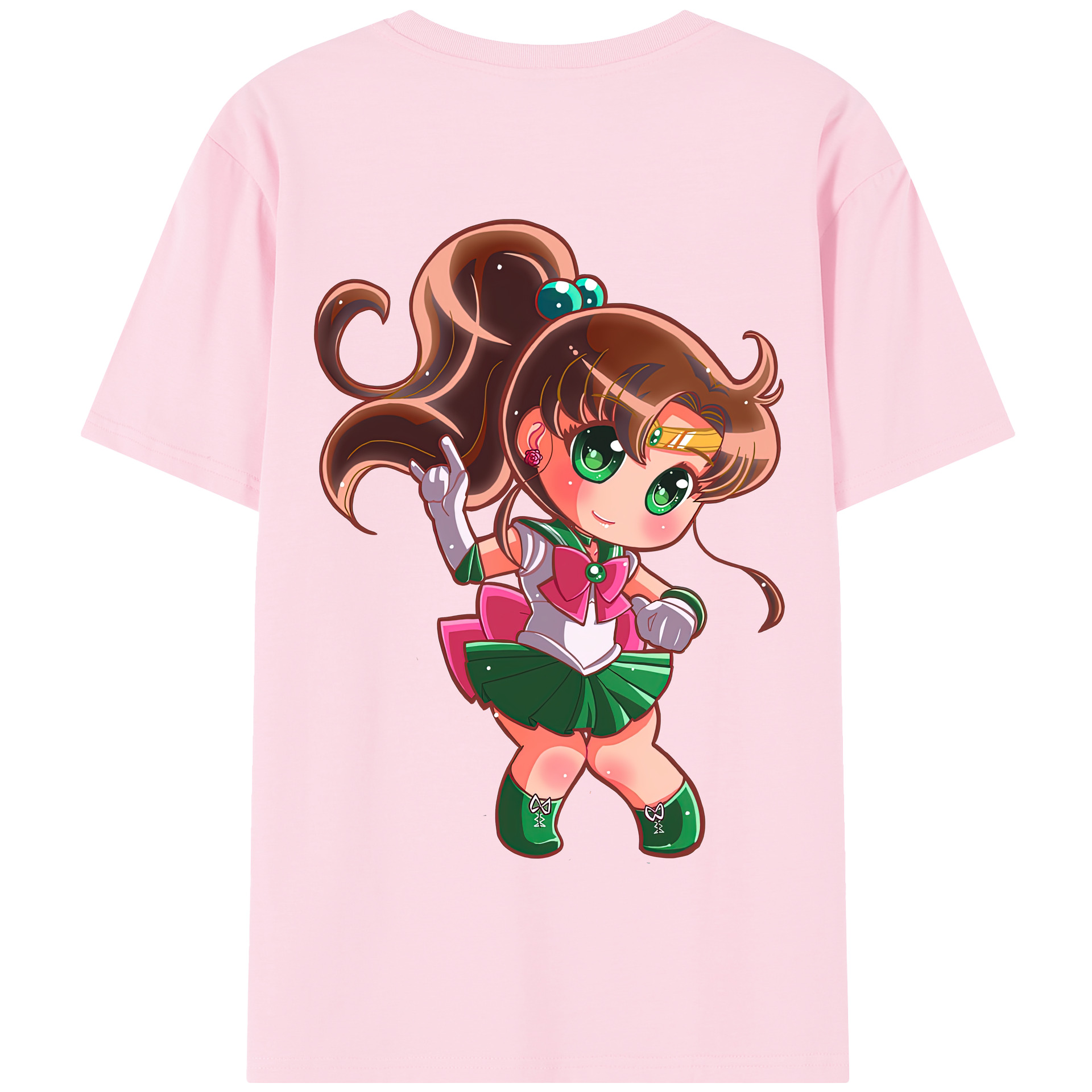 （画像用） 美少女戦士セーラームーン 木野 まこと きの まこと Sailor Moon Kino Makoto （セーラージュピター；Sailor Jupiter） 綿100％半袖Tシャツ（背面プリント）