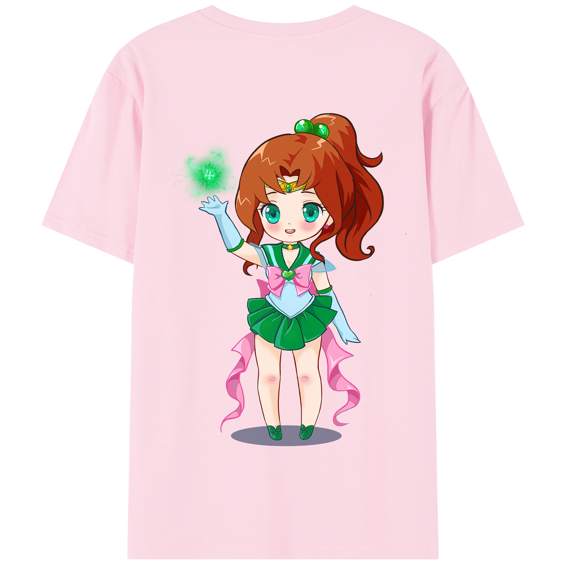 （画像用） 美少女戦士セーラームーン 木野 まこと きの まこと Sailor Moon Kino Makoto （セーラージュピター；Sailor Jupiter） 綿100％半袖Tシャツ（背面プリント）