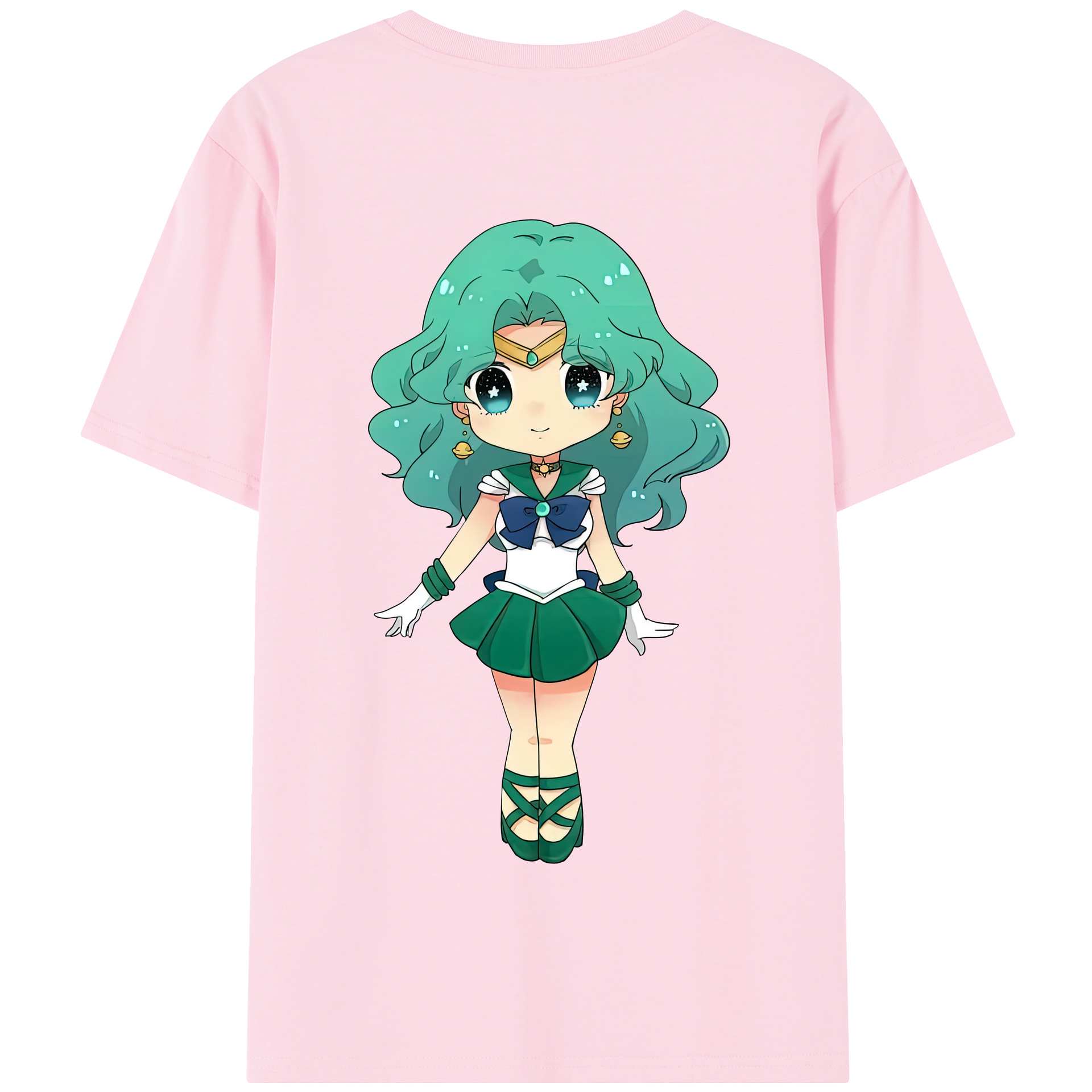 （画像用） 美少女戦士セーラームーン 海王 みちる（かいおう みちる） Sailor Moon Kaiou Michiru 綿100％半袖Tシャツ（背面プリント）