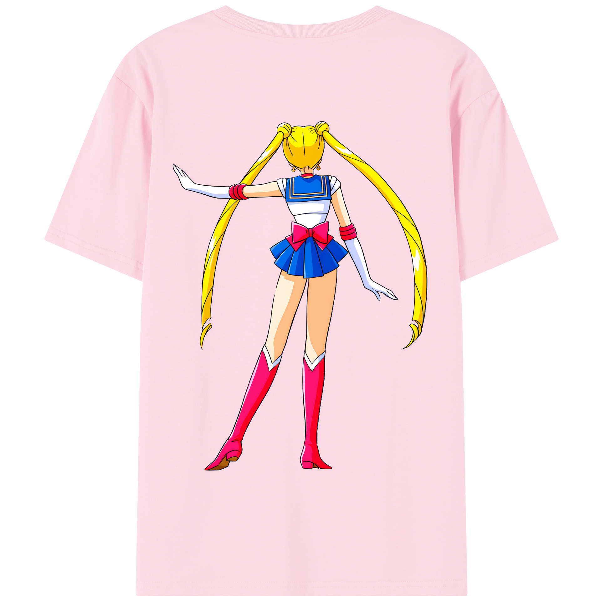 （画像用） 美少女戦士セーラームーン 月野 うさぎ つきの うさぎ Sailor Moon Tsukino Usagi 綿100％半袖Tシャツ（背面プリント）