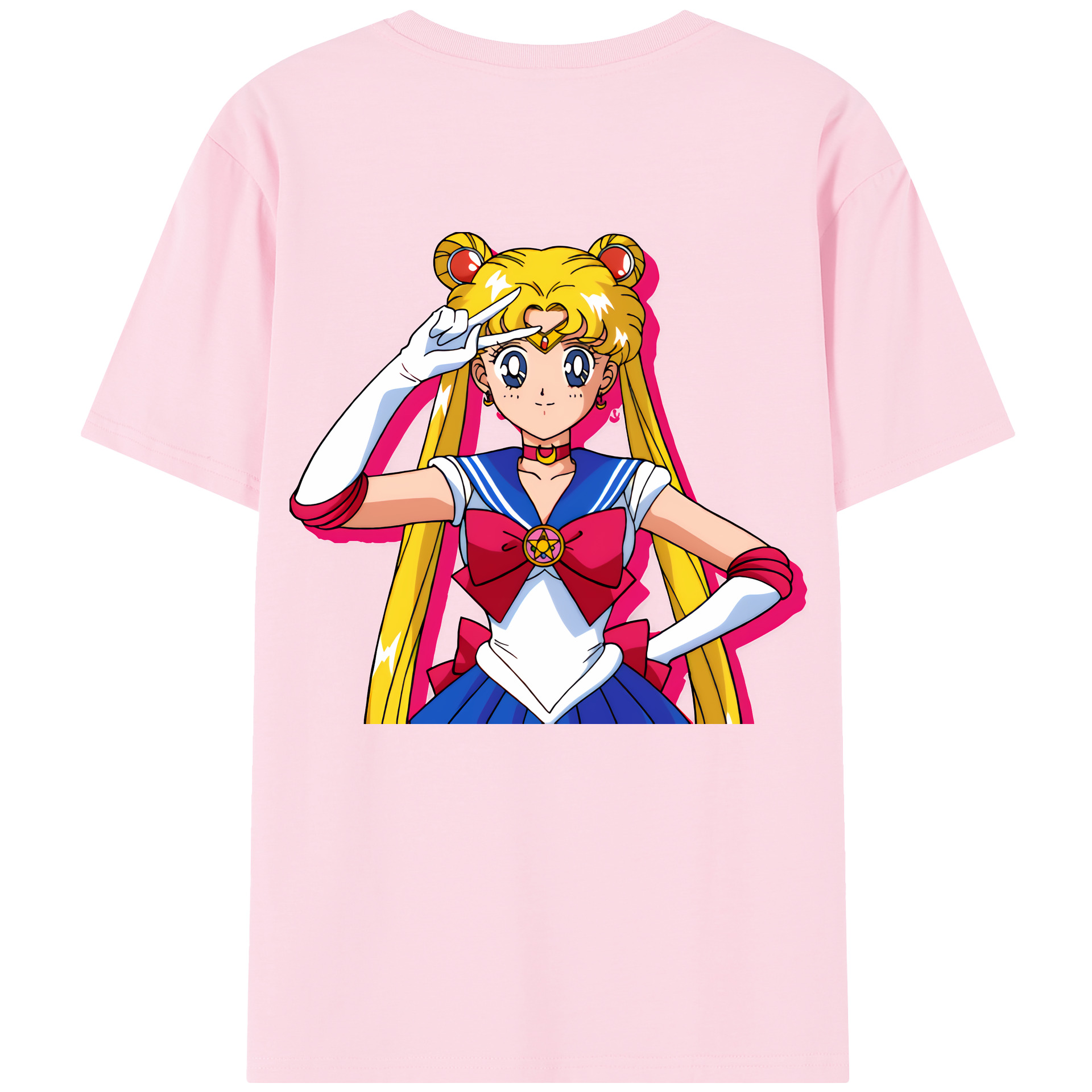 （画像用） 美少女戦士セーラームーン 月野 うさぎ つきの うさぎ Sailor Moon Tsukino Usagi 綿100％半袖Tシャツ（背面プリント）