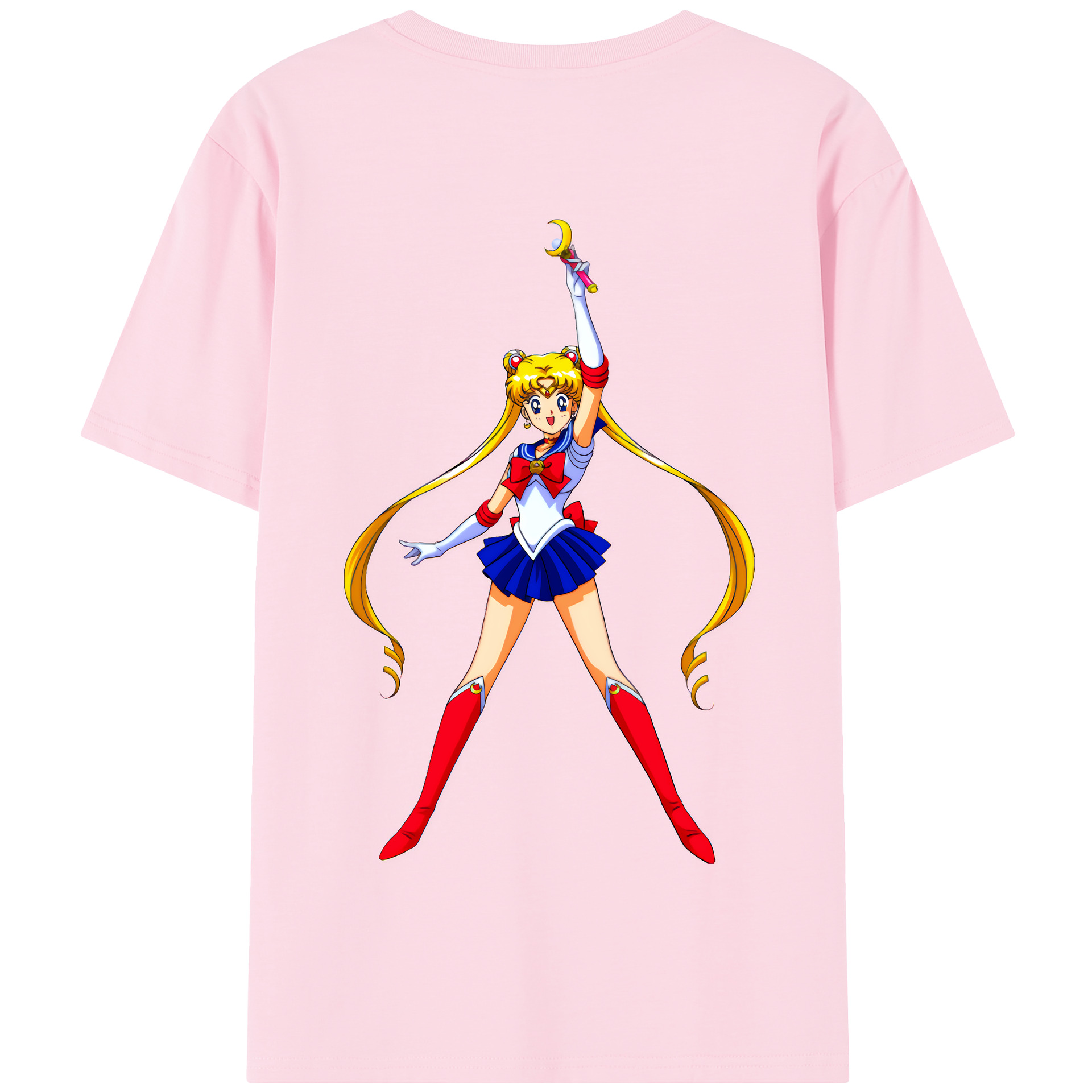 （画像用） 美少女戦士セーラームーン 月野 うさぎ つきの うさぎ Sailor Moon Tsukino Usagi 綿100％半袖Tシャツ（背面プリント）