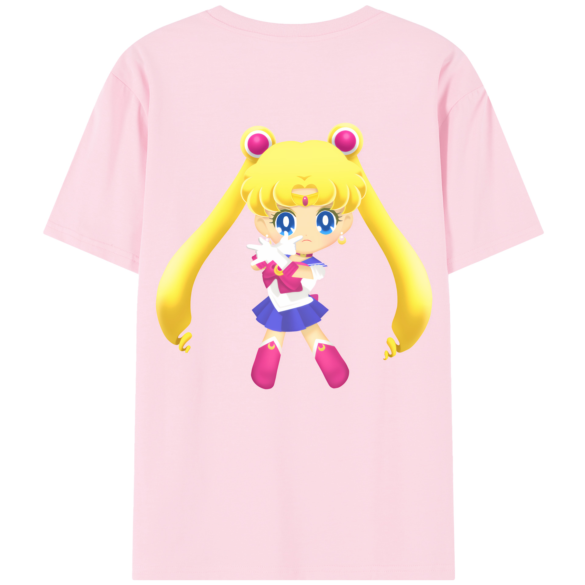 （画像用） 美少女戦士セーラームーン 月野 うさぎ つきの うさぎ Sailor Moon Tsukino Usagi 綿100％半袖Tシャツ（背面プリント）