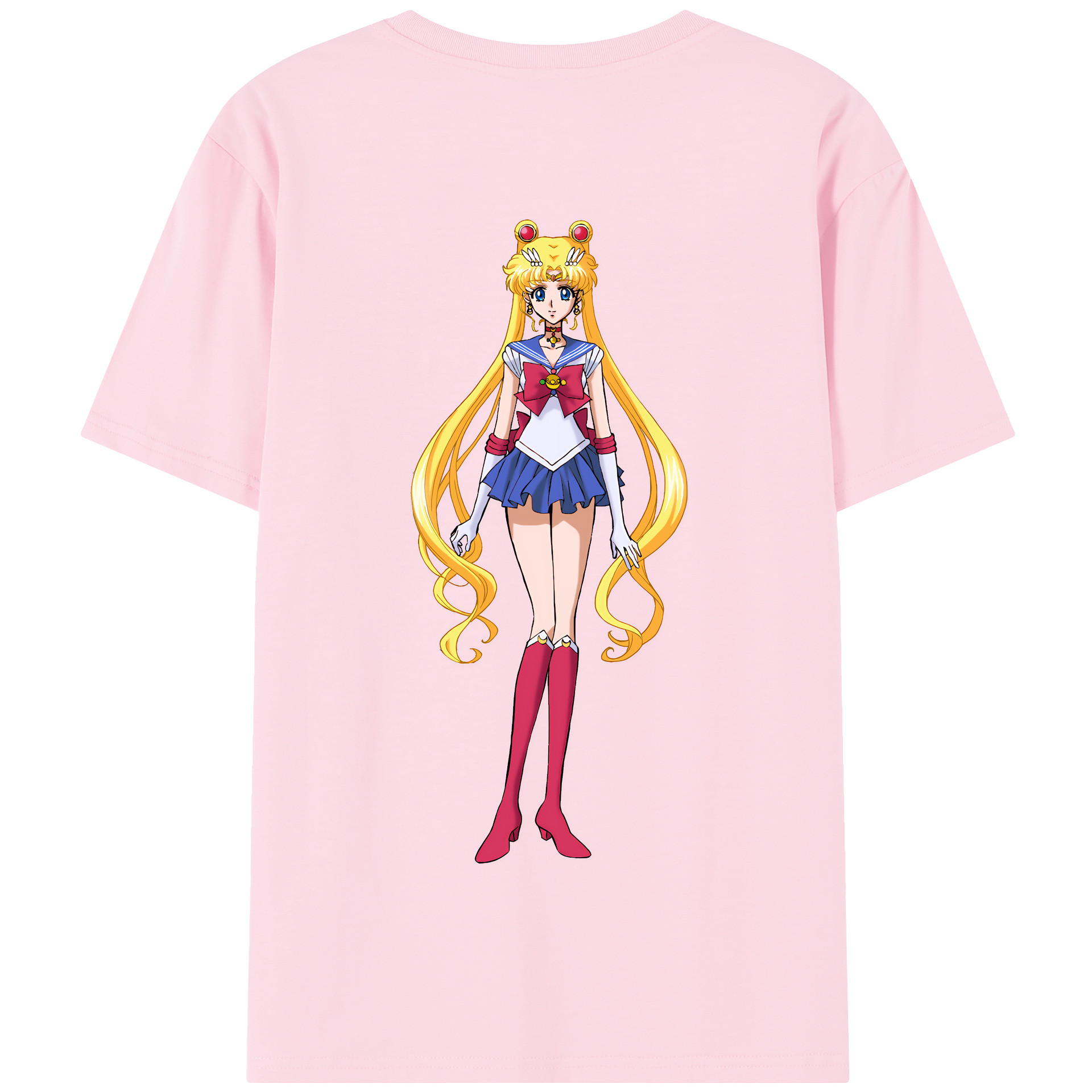 （画像用） 美少女戦士セーラームーン 月野 うさぎ つきの うさぎ Sailor Moon Tsukino Usagi 綿100％半袖Tシャツ（背面プリント）