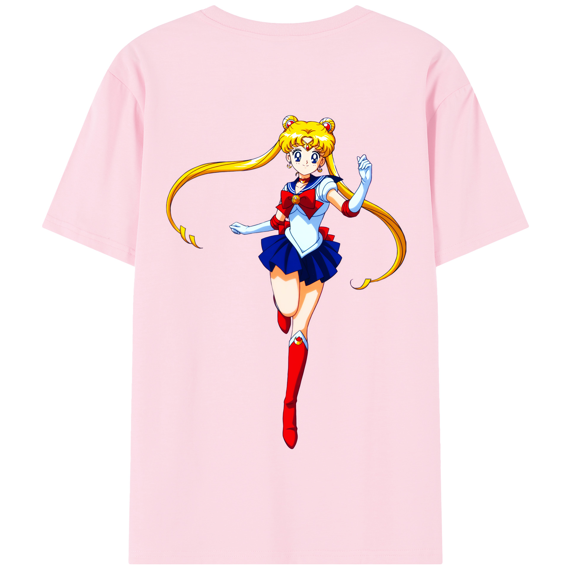 （画像用） 美少女戦士セーラームーン 月野 うさぎ つきの うさぎ Sailor Moon Tsukino Usagi 綿100％半袖Tシャツ（背面プリント）