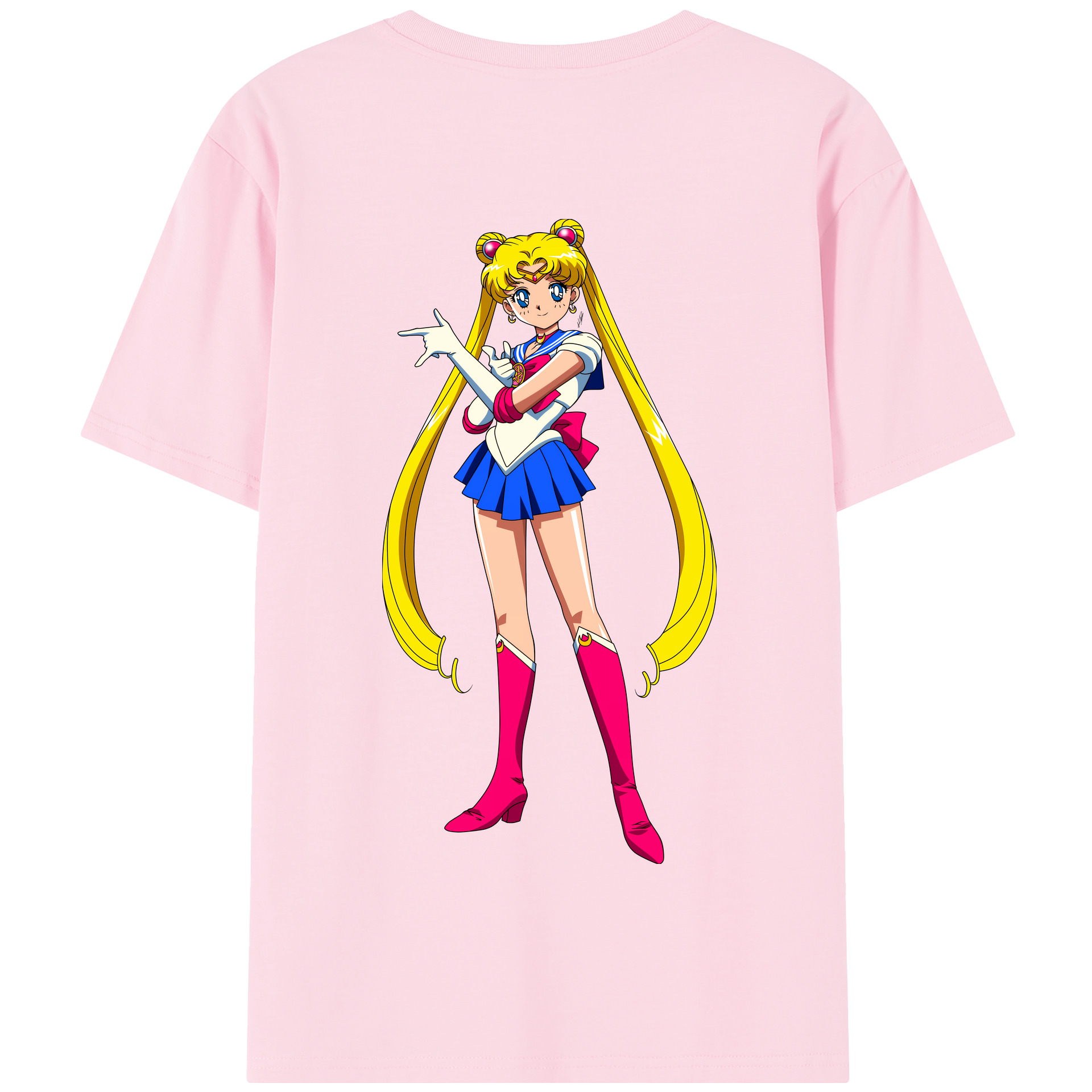 （画像用） 美少女戦士セーラームーン 月野 うさぎ つきの うさぎ Sailor Moon Tsukino Usagi 綿100％半袖Tシャツ（背面プリント）