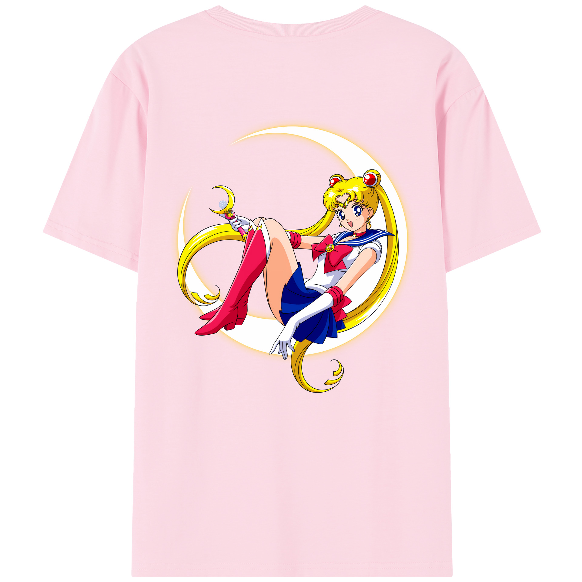 （画像用） 美少女戦士セーラームーン 月野 うさぎ つきの うさぎ Sailor Moon Tsukino Usagi 綿100％半袖Tシャツ（背面プリント）