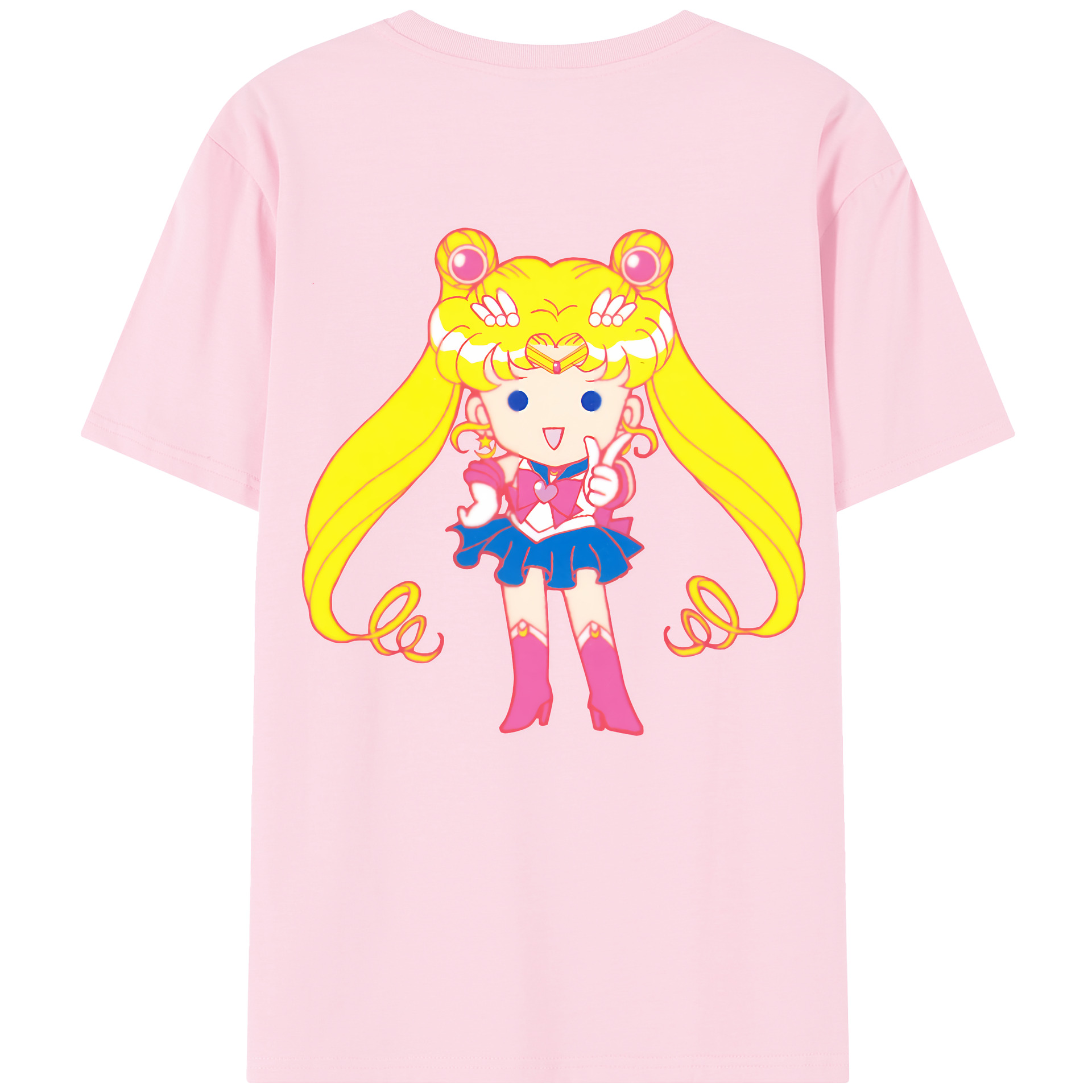 （画像用） 美少女戦士セーラームーン 月野 うさぎ つきの うさぎ Sailor Moon Tsukino Usagi 綿100％半袖Tシャツ（背面プリント）