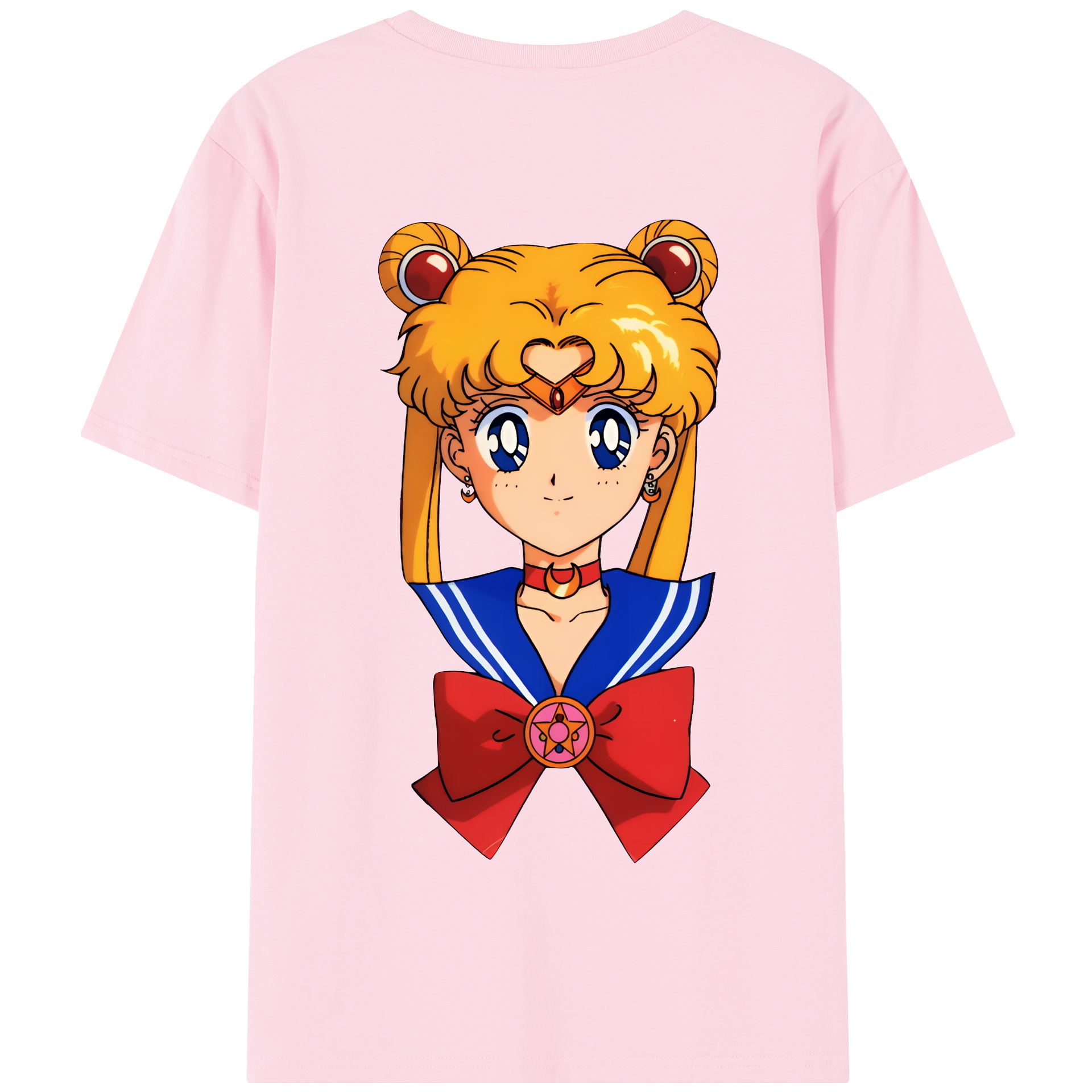 （画像用） 美少女戦士セーラームーン 月野 うさぎ つきの うさぎ Sailor Moon Tsukino Usagi 綿100％半袖Tシャツ（背面プリント）