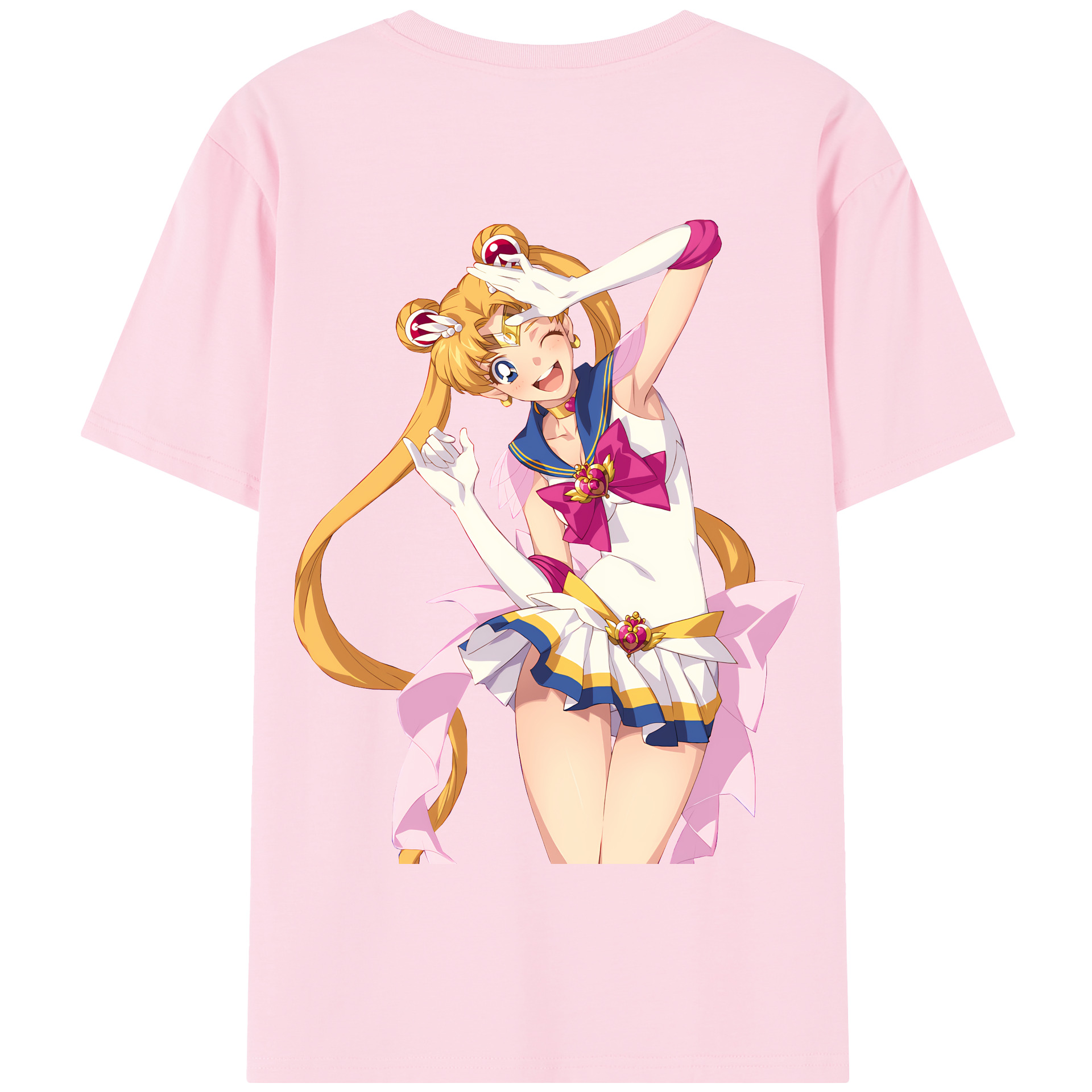 （画像用） 美少女戦士セーラームーン 月野 うさぎ つきの うさぎ Sailor Moon Tsukino Usagi 綿100％半袖Tシャツ（背面プリント）