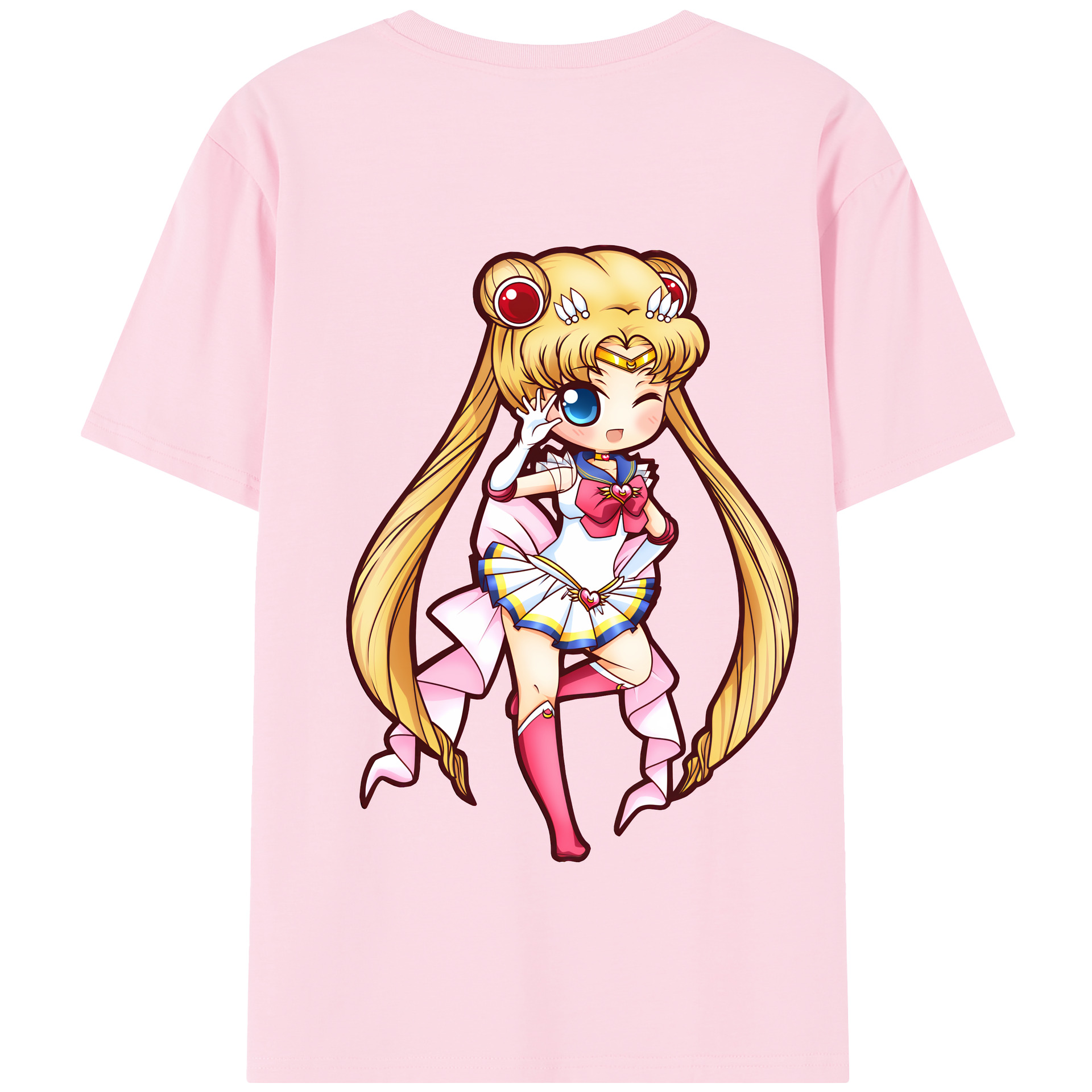 （画像用） 美少女戦士セーラームーン 月野 うさぎ つきの うさぎ Sailor Moon Tsukino Usagi 綿100％半袖Tシャツ（背面プリント）